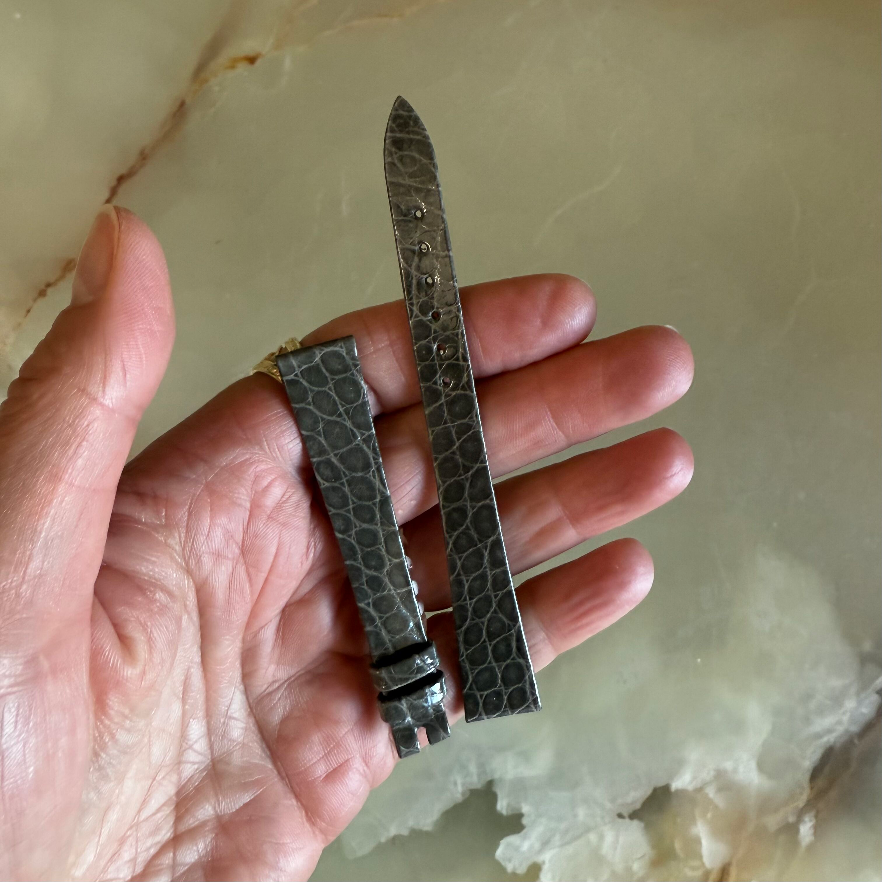 Authentic Patek Philippe Grey Crocodile Watch Strap Band 14mm