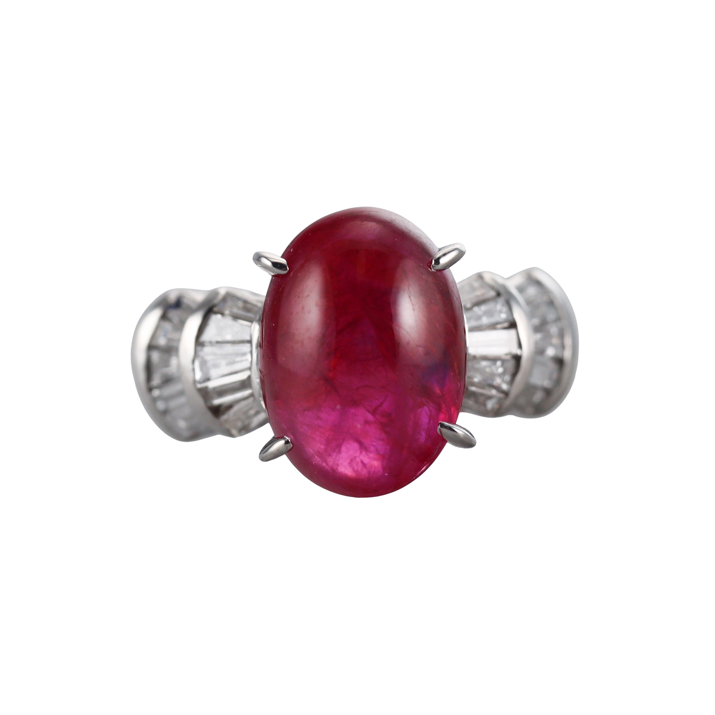 Platinum 4.79ct Ruby Diamond Ring