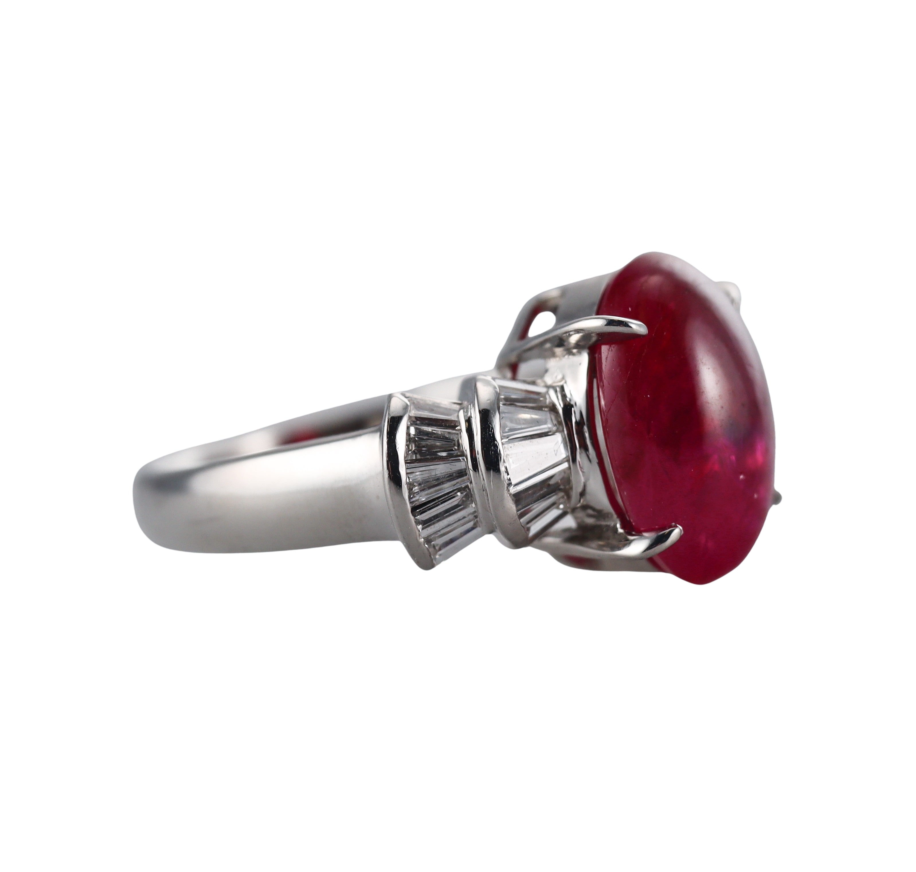 Platinum 4.79ct Ruby Diamond Ring
