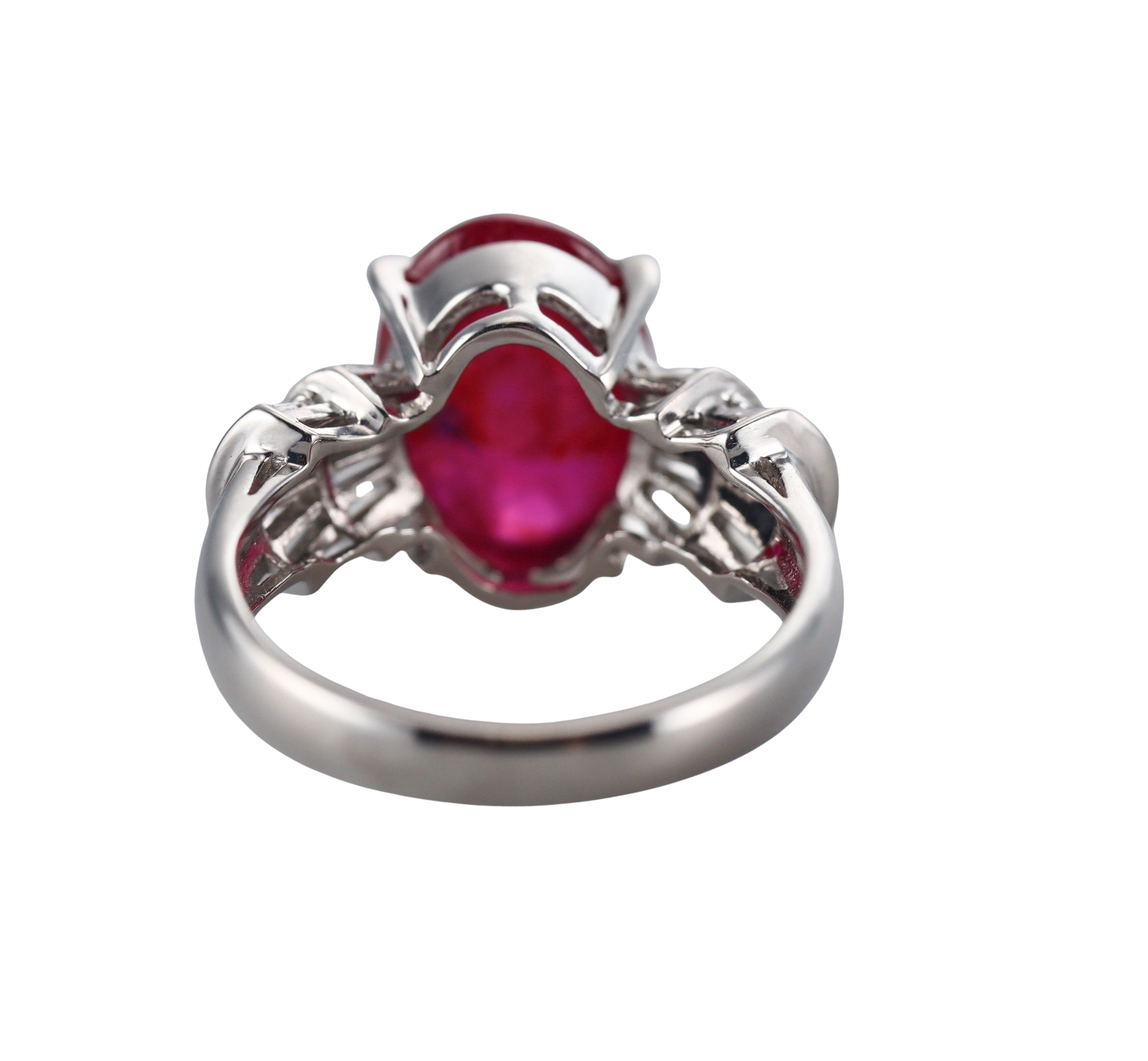 Platinum 4.79ct Ruby Diamond Ring