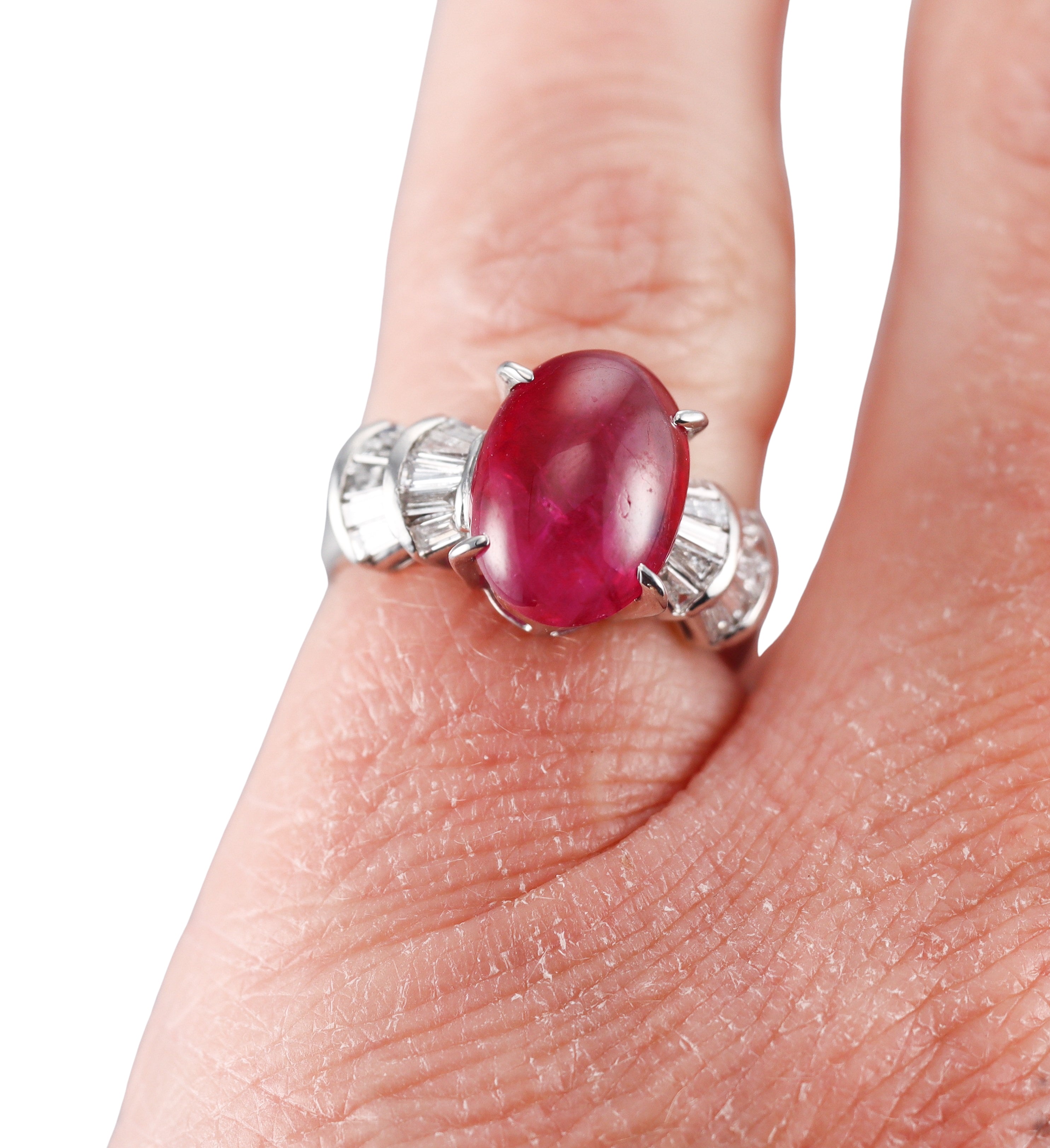Platinum 4.79ct Ruby Diamond Ring