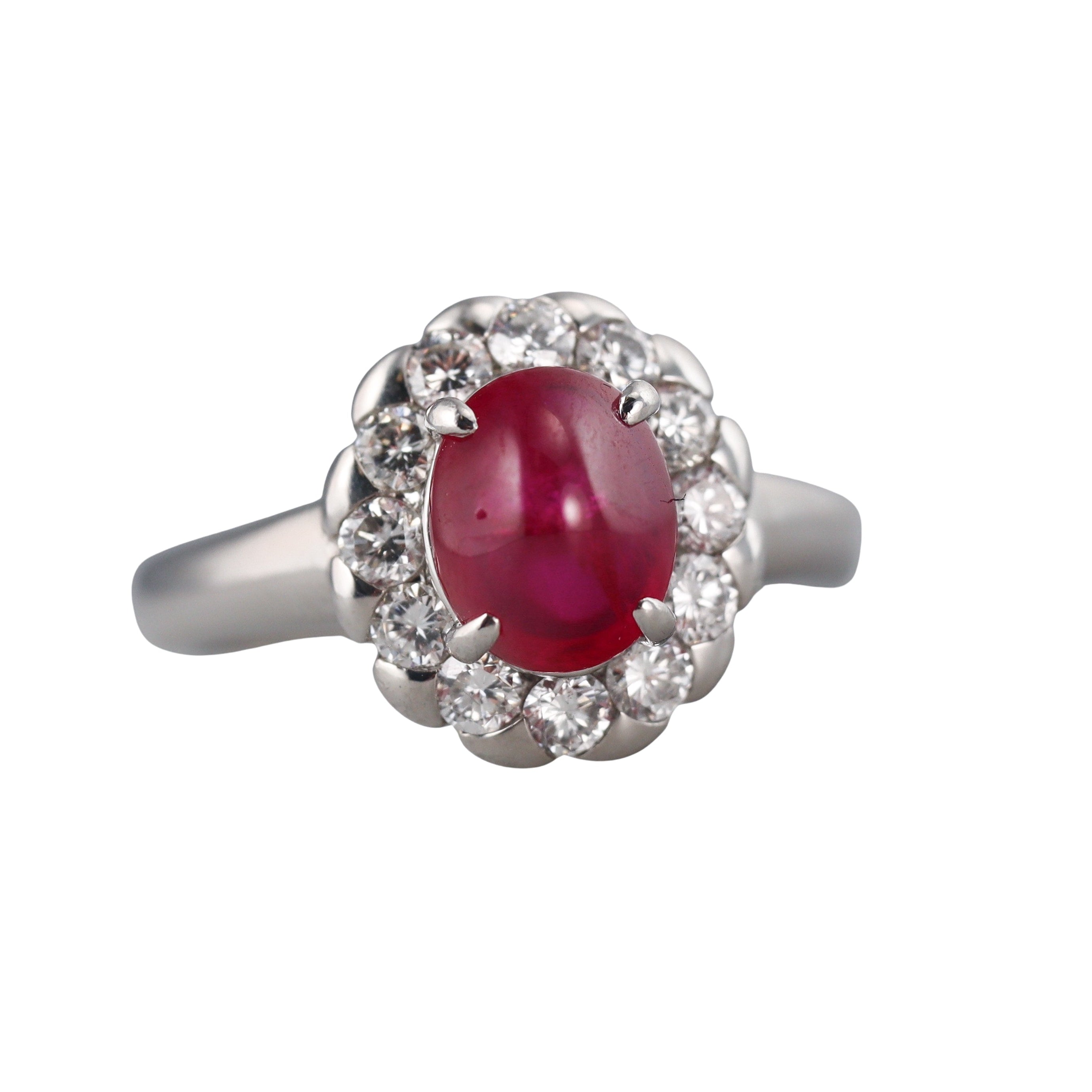 Platinum 2.15ct Ruby Diamond Ring