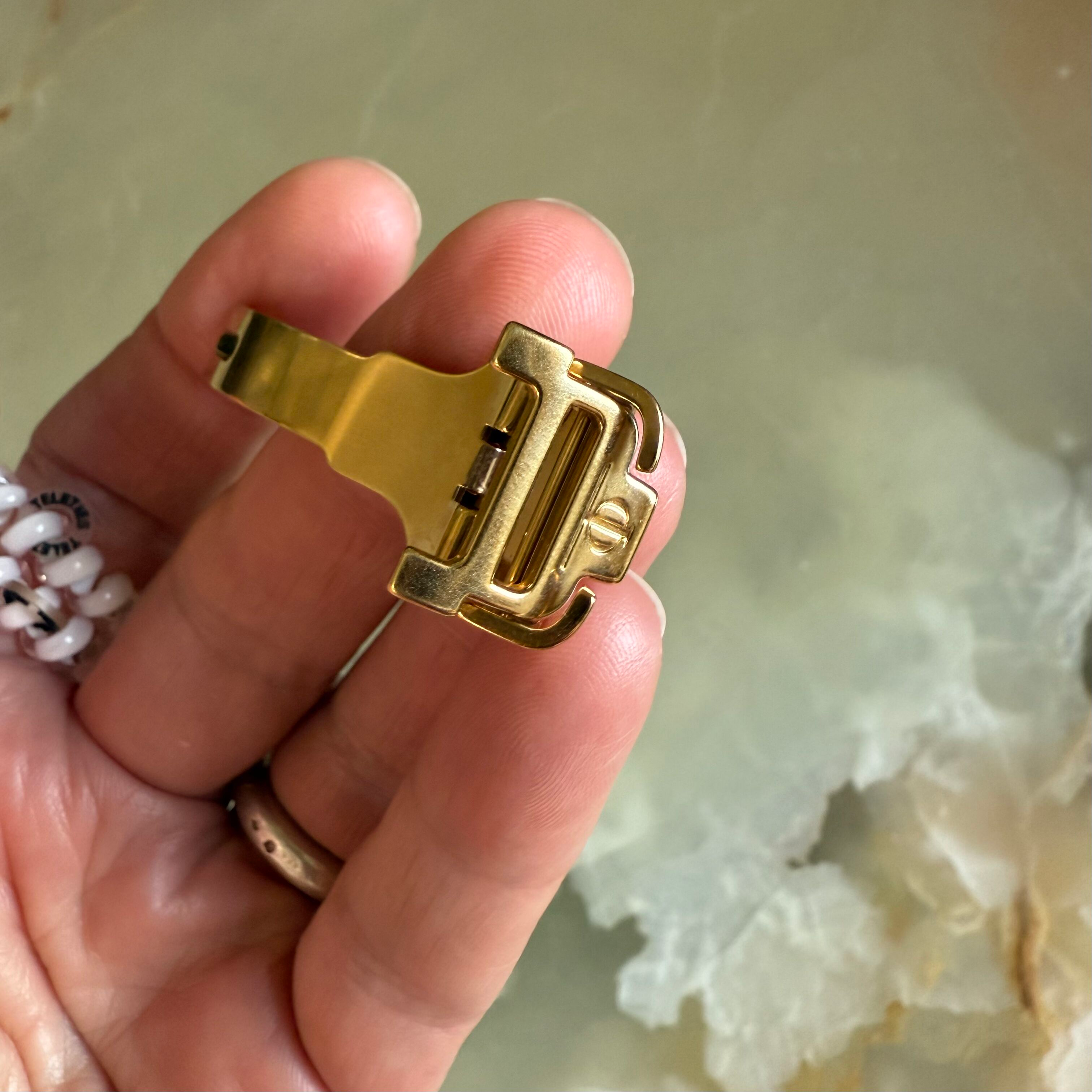 Authentic Baume & Mercier Gold Steel Deployant Buckle 16mm