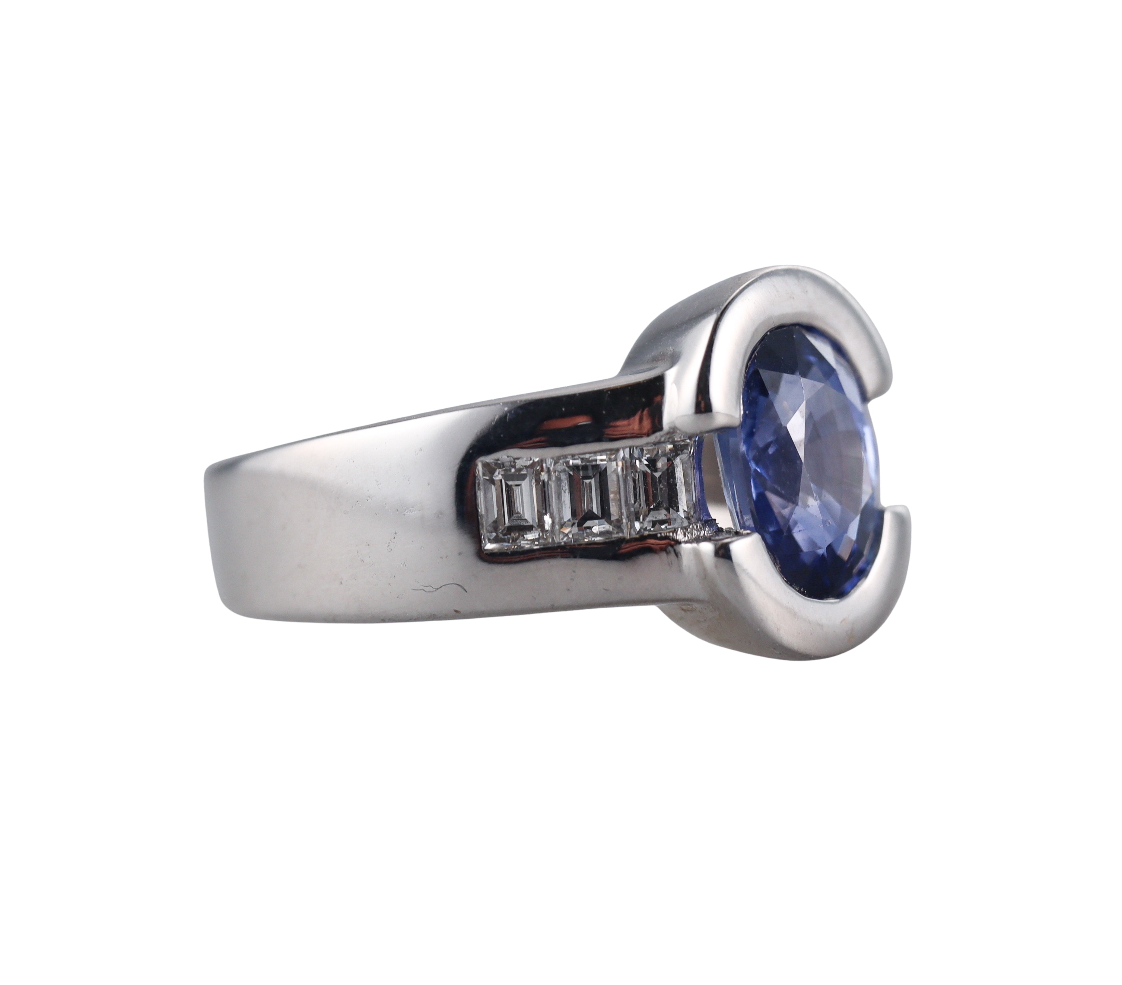 Vintage Gold 2.65ct Sapphire Diamond Ring