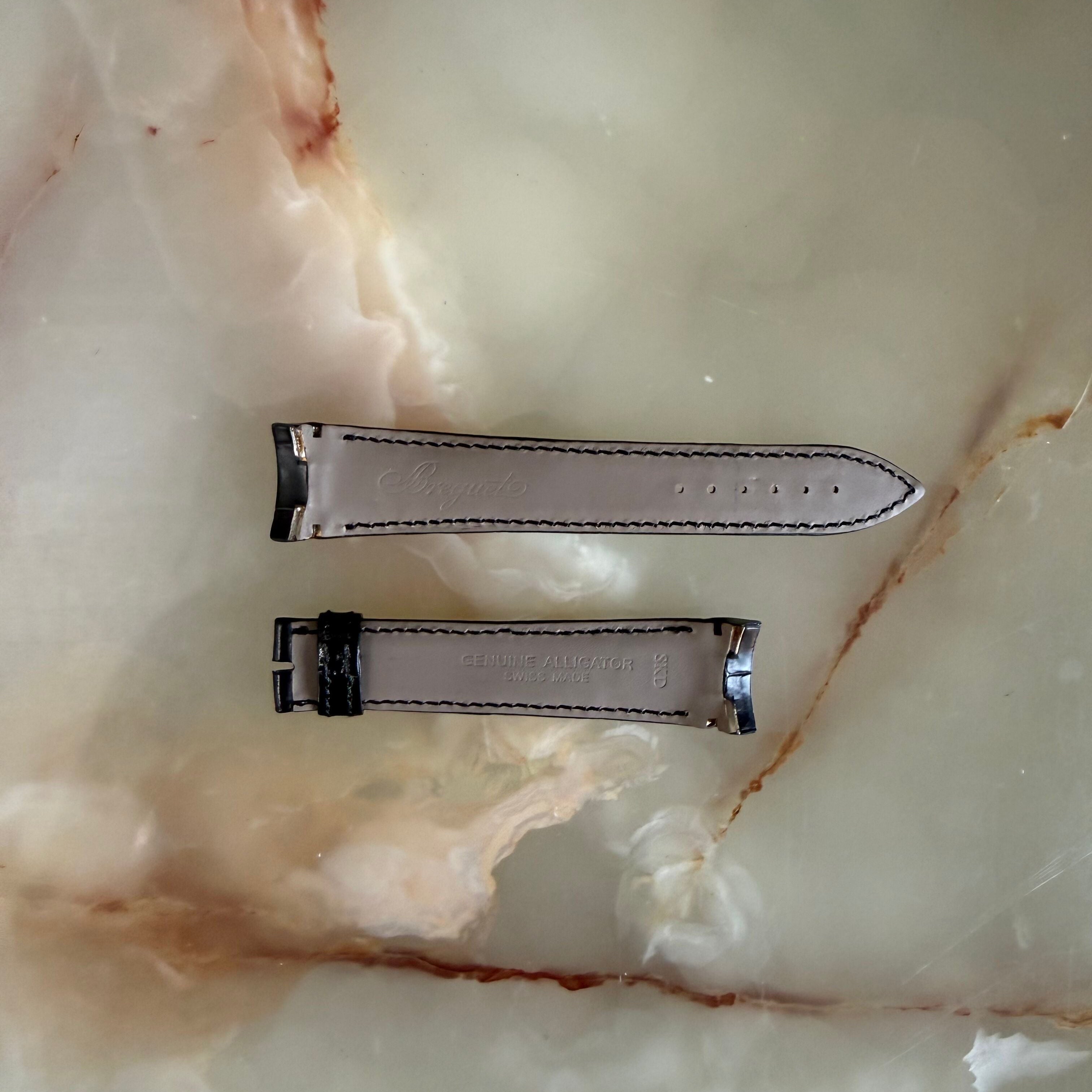 Authentic Breguet Black Alligator Padded Watch Strap Band 22mm