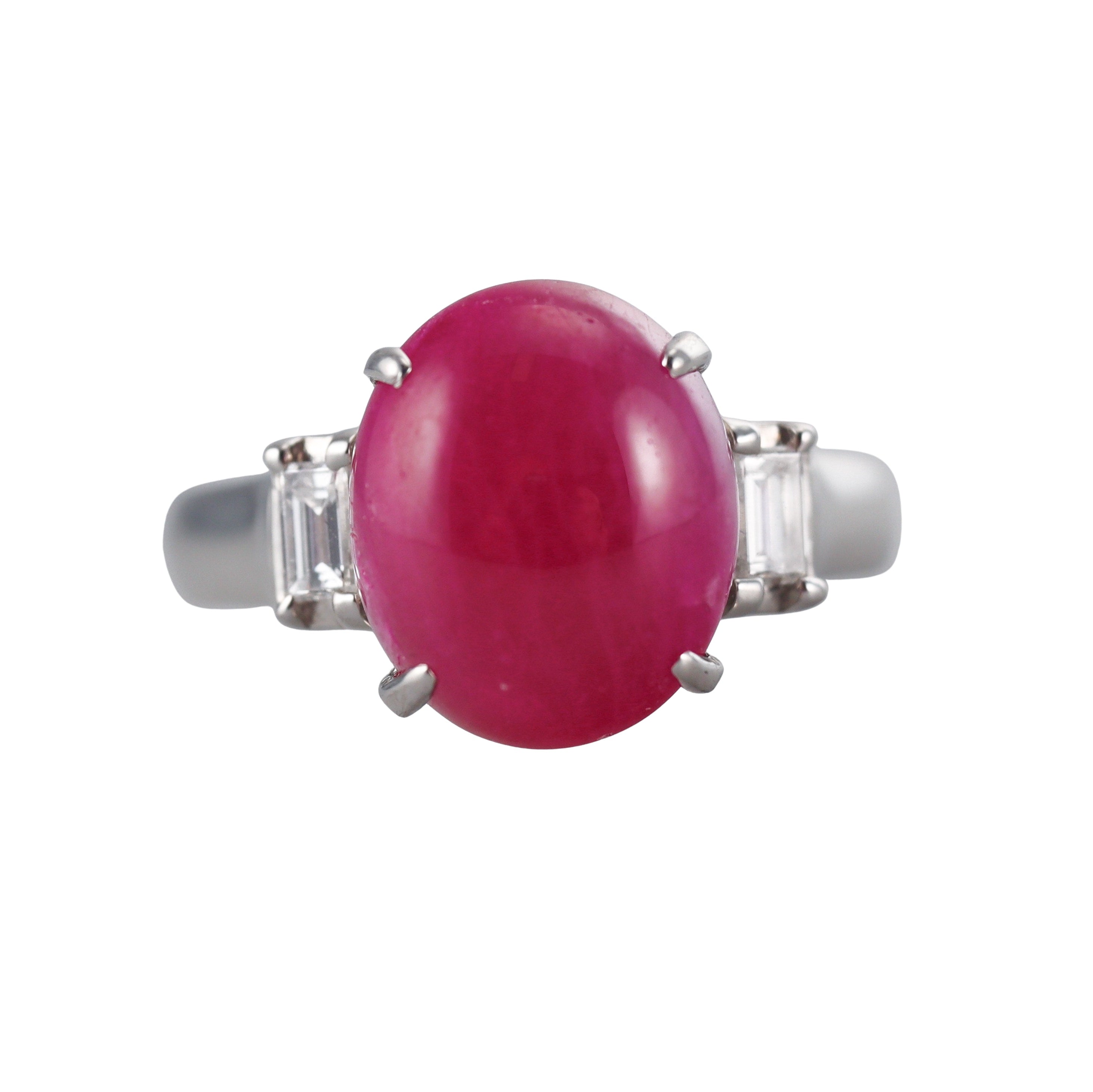 Platinum 6.43ct Ruby Diamond Ring