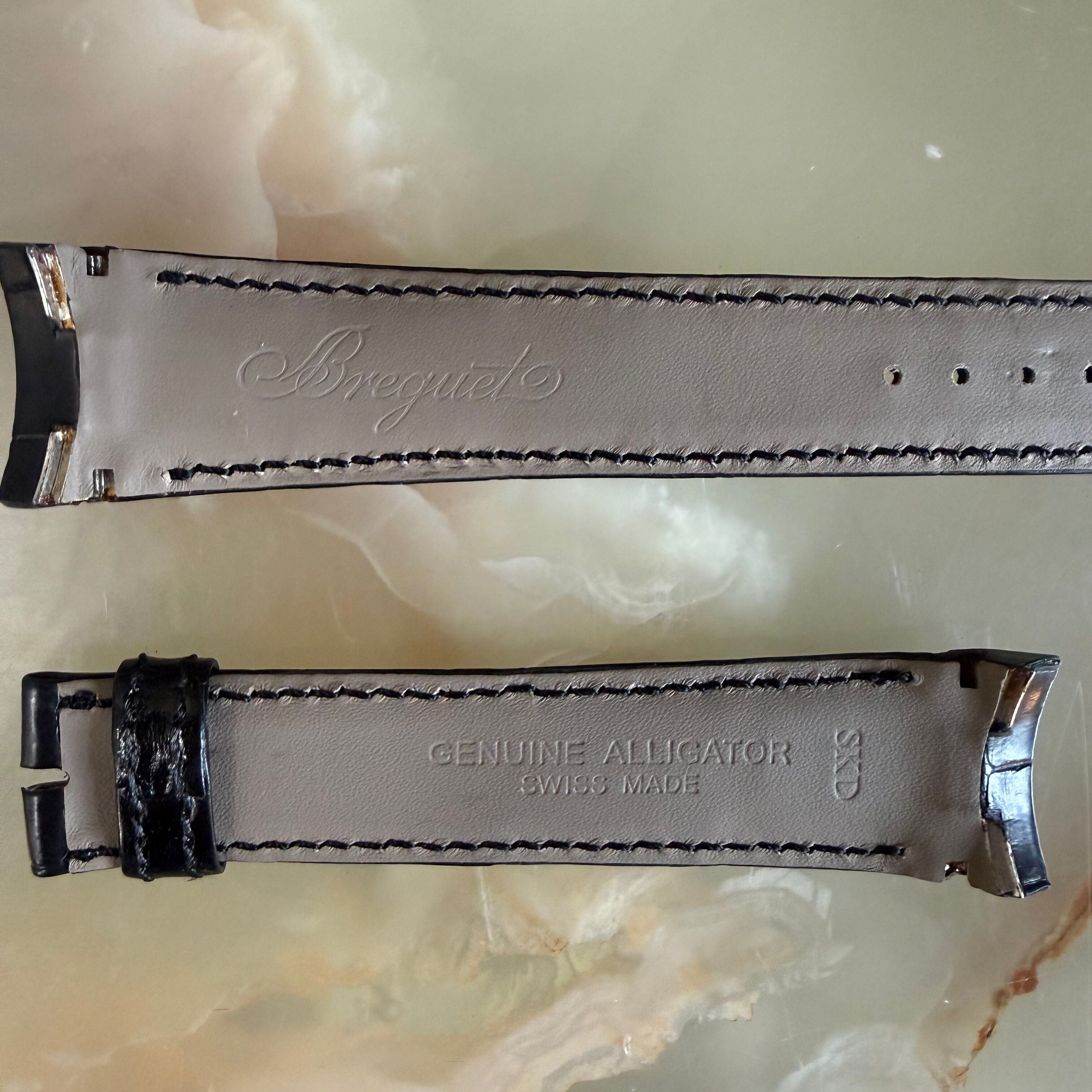 Authentic Breguet Black Alligator Padded Watch Strap Band 22mm