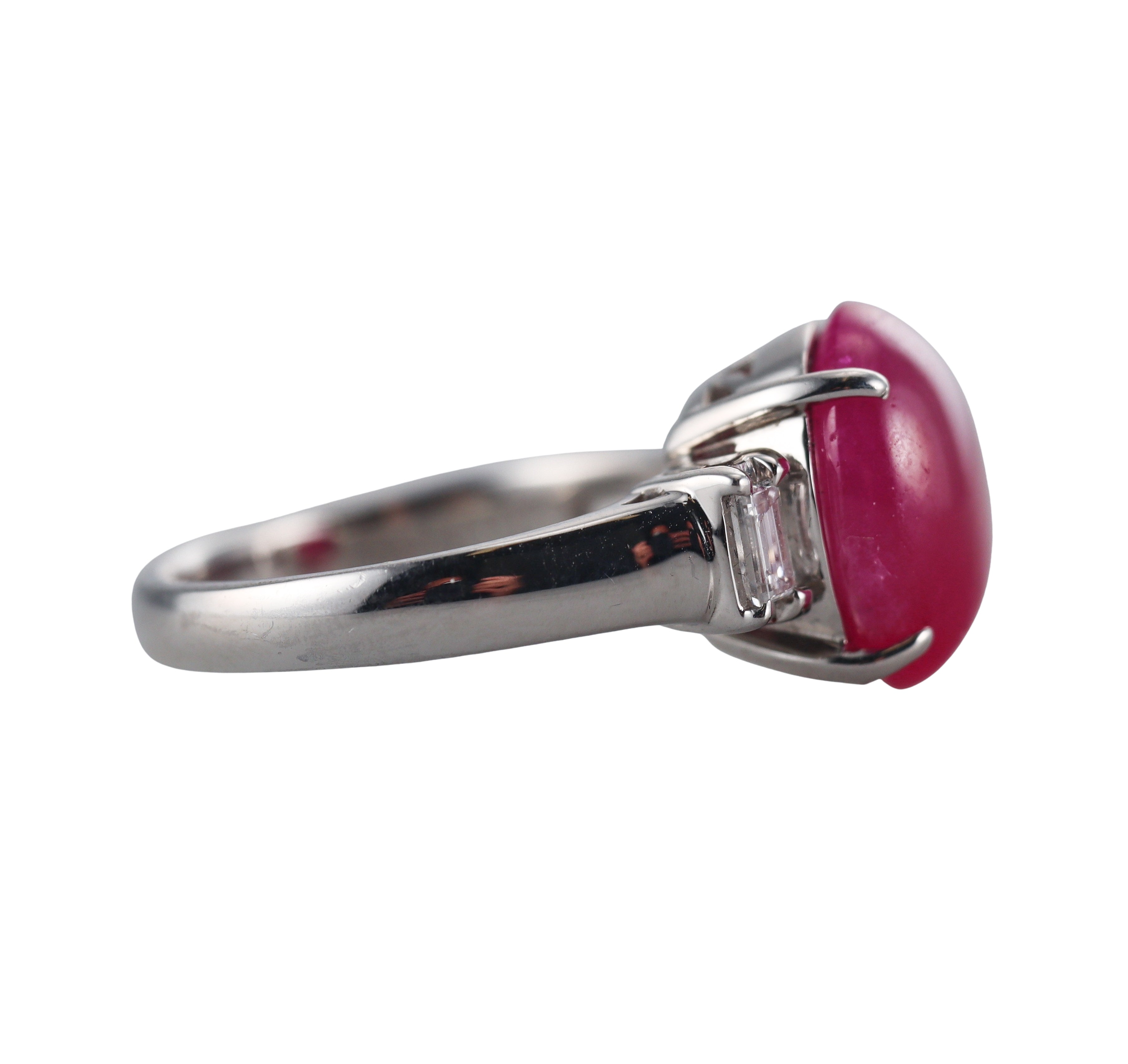 Platinum 6.43ct Ruby Diamond Ring