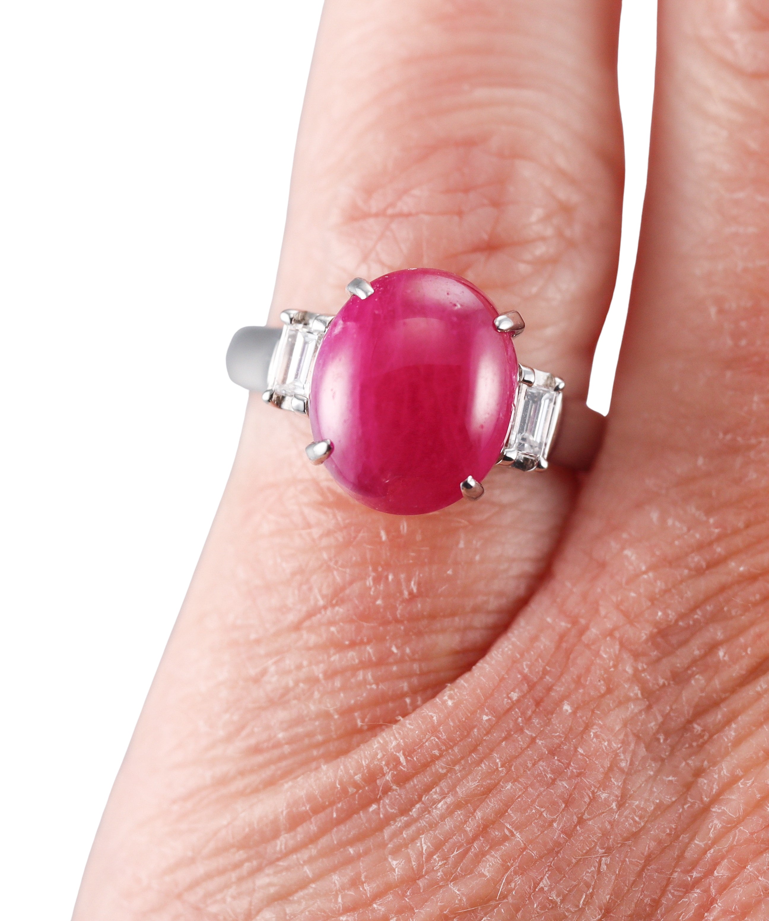 Platinum 6.43ct Ruby Diamond Ring