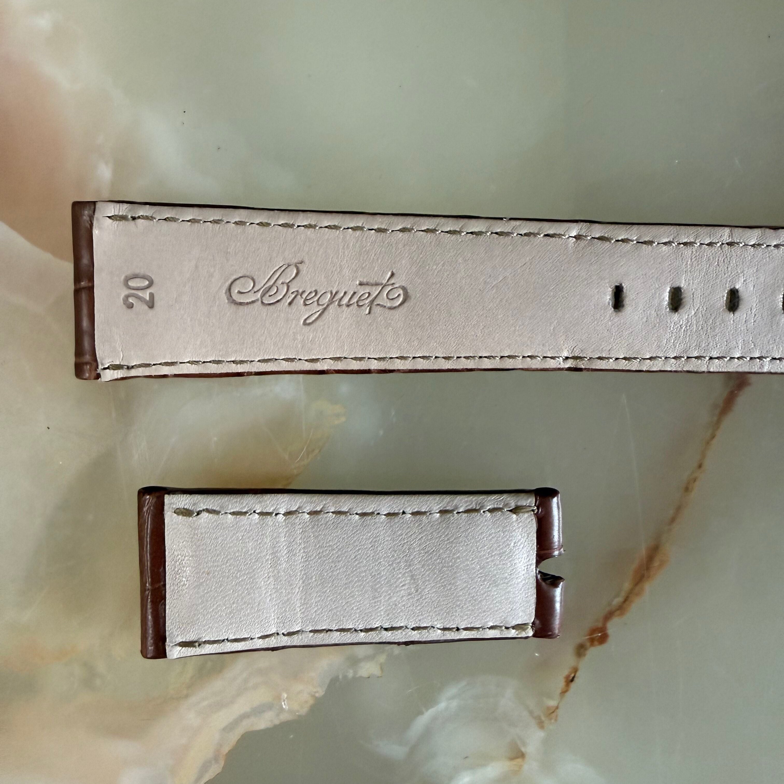 Authentic Breguet Brown Alligator Padded Watch Band Strap 20mm