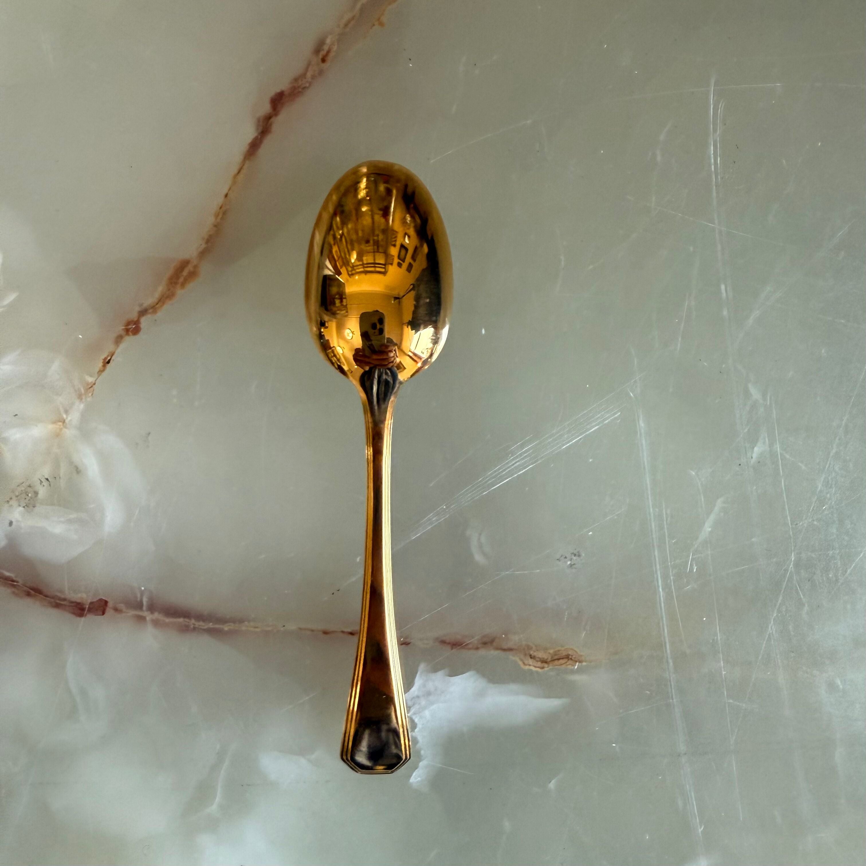 Christofle America Gold Electroplated Demitasse Spoon Set of 12