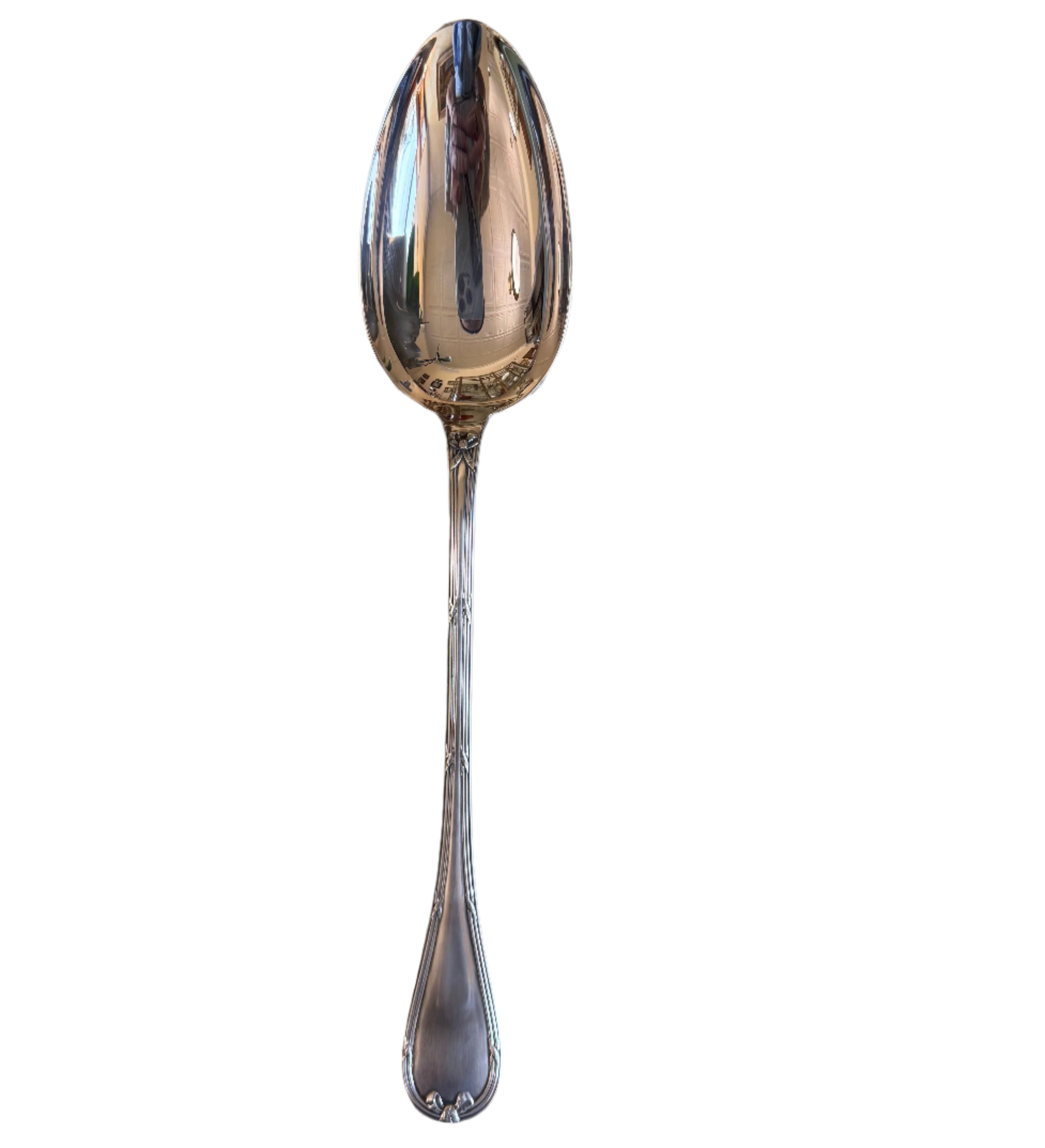 Christofle Rubans Silver Plated Serving Stuffing Spoon