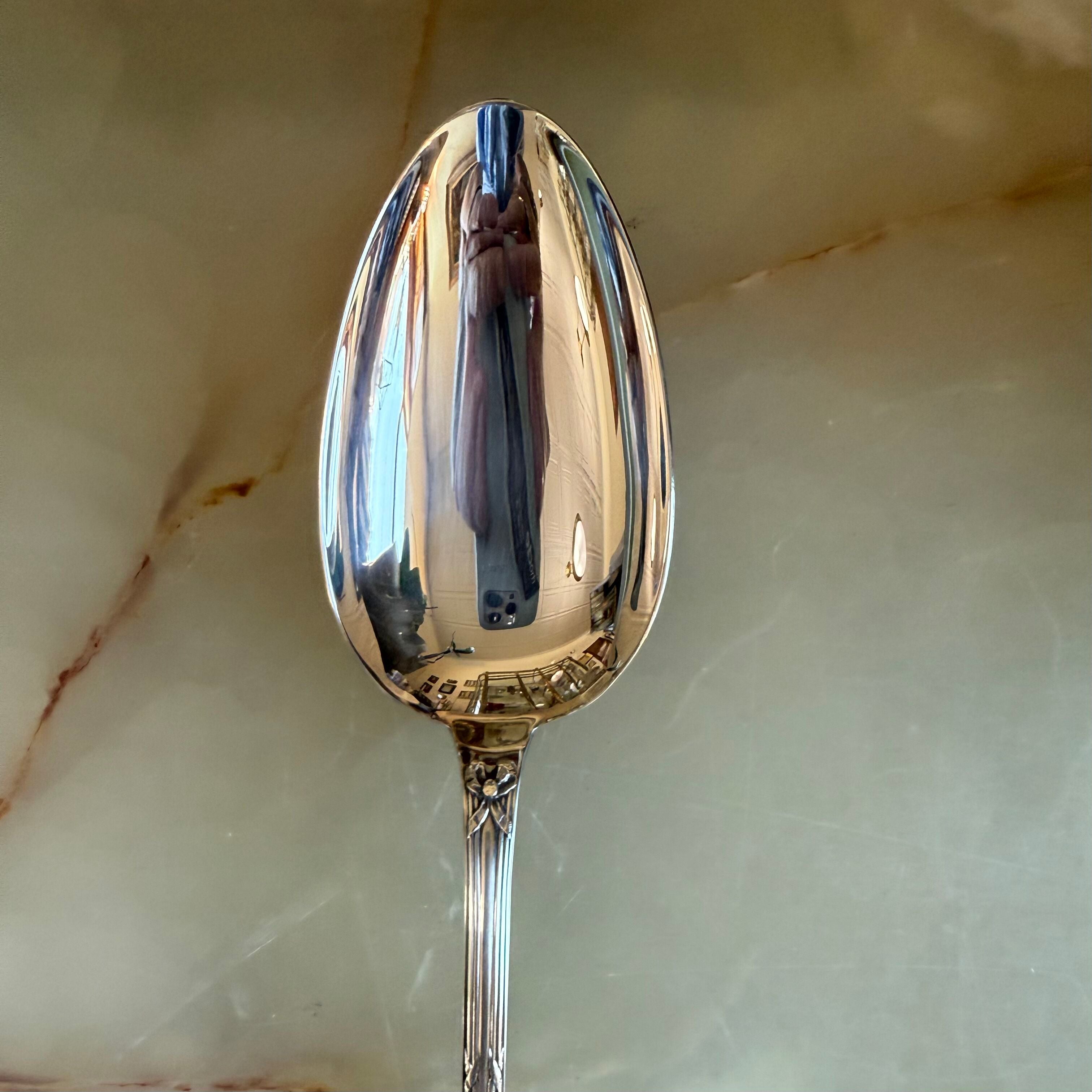Christofle Rubans Silver Plated Serving Stuffing Spoon