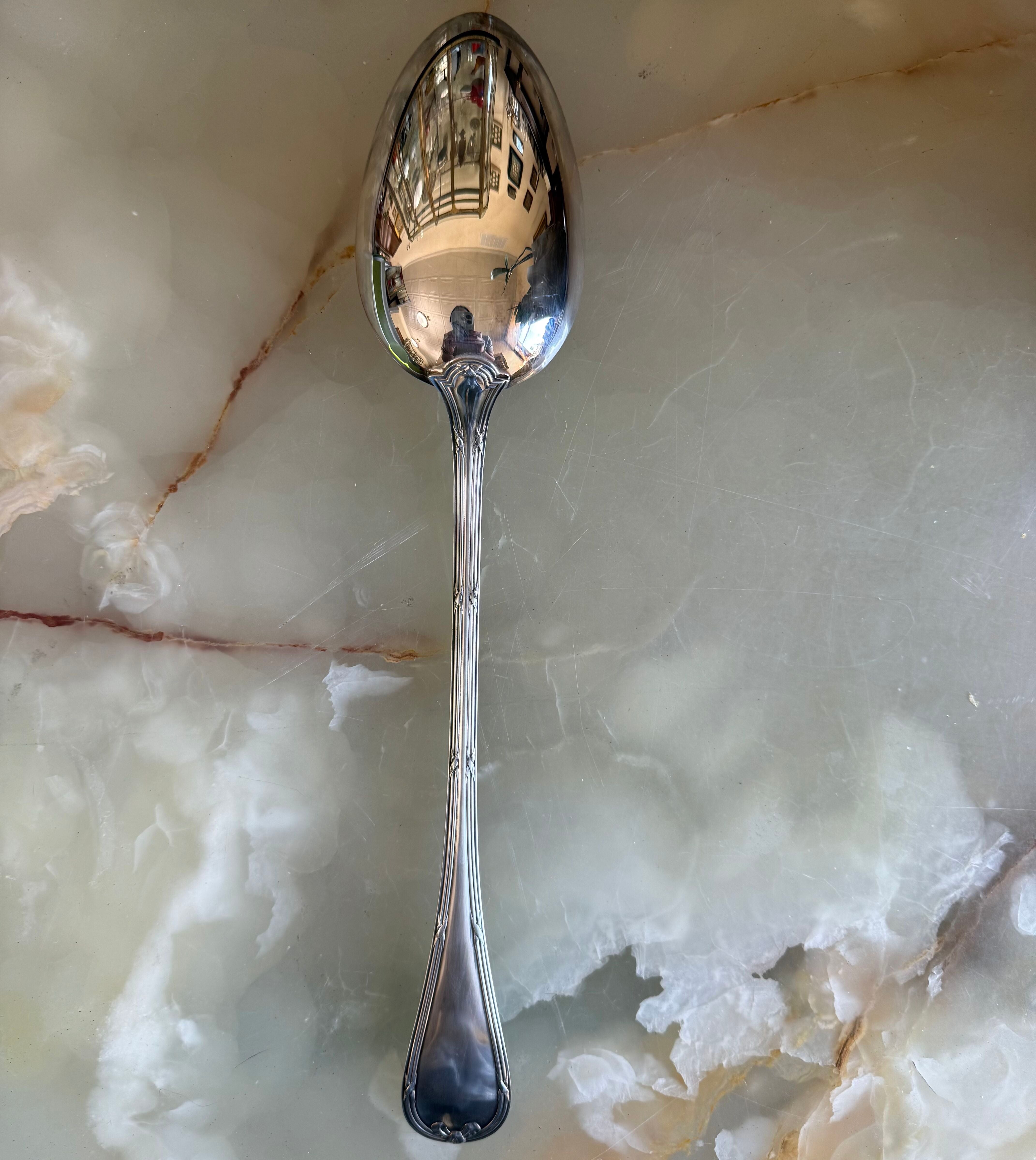 Christofle Rubans Silver Plated Serving Stuffing Spoon