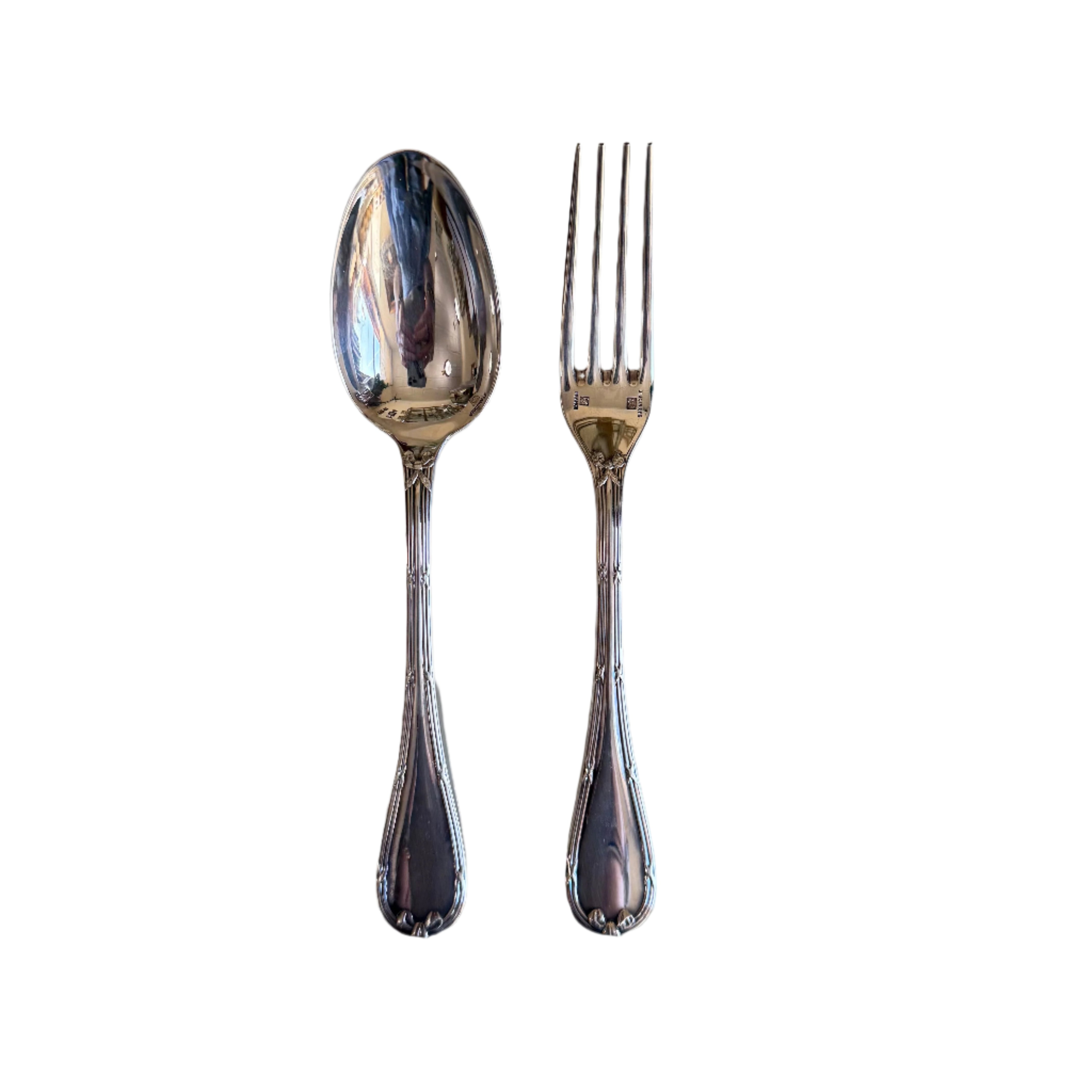 Christofle Rubans Silver Plated Two-Piece Children’s Flatware Set