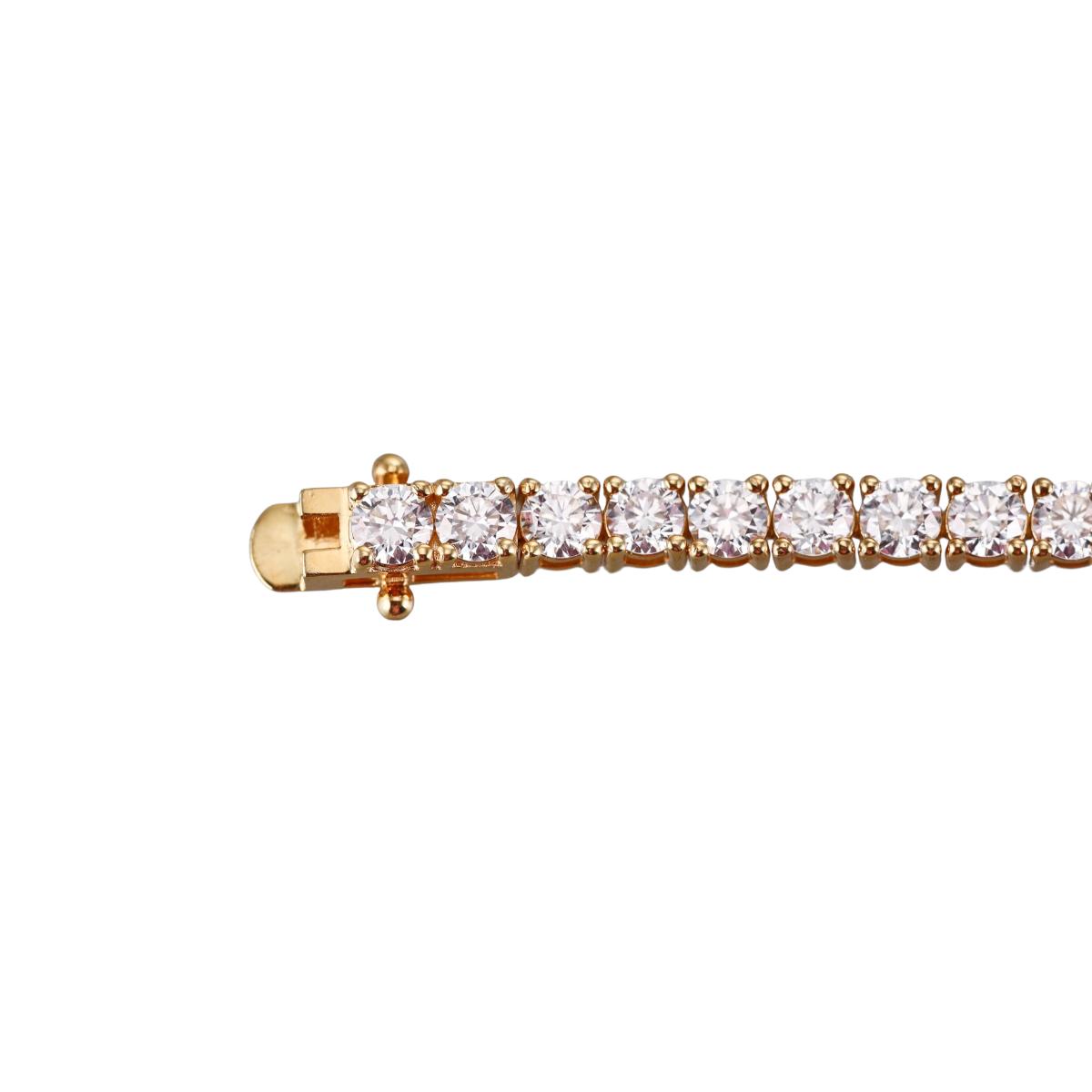 Solid 14k Gold Lab Grown 7.45ctw Diamond Tennis Bracelet