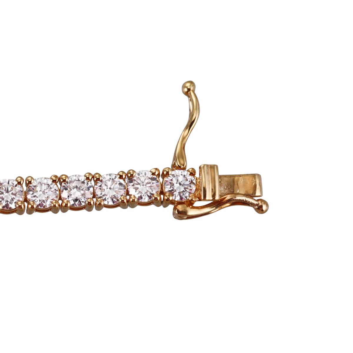 Solid 14k Gold Lab Grown 7.45ctw Diamond Tennis Bracelet