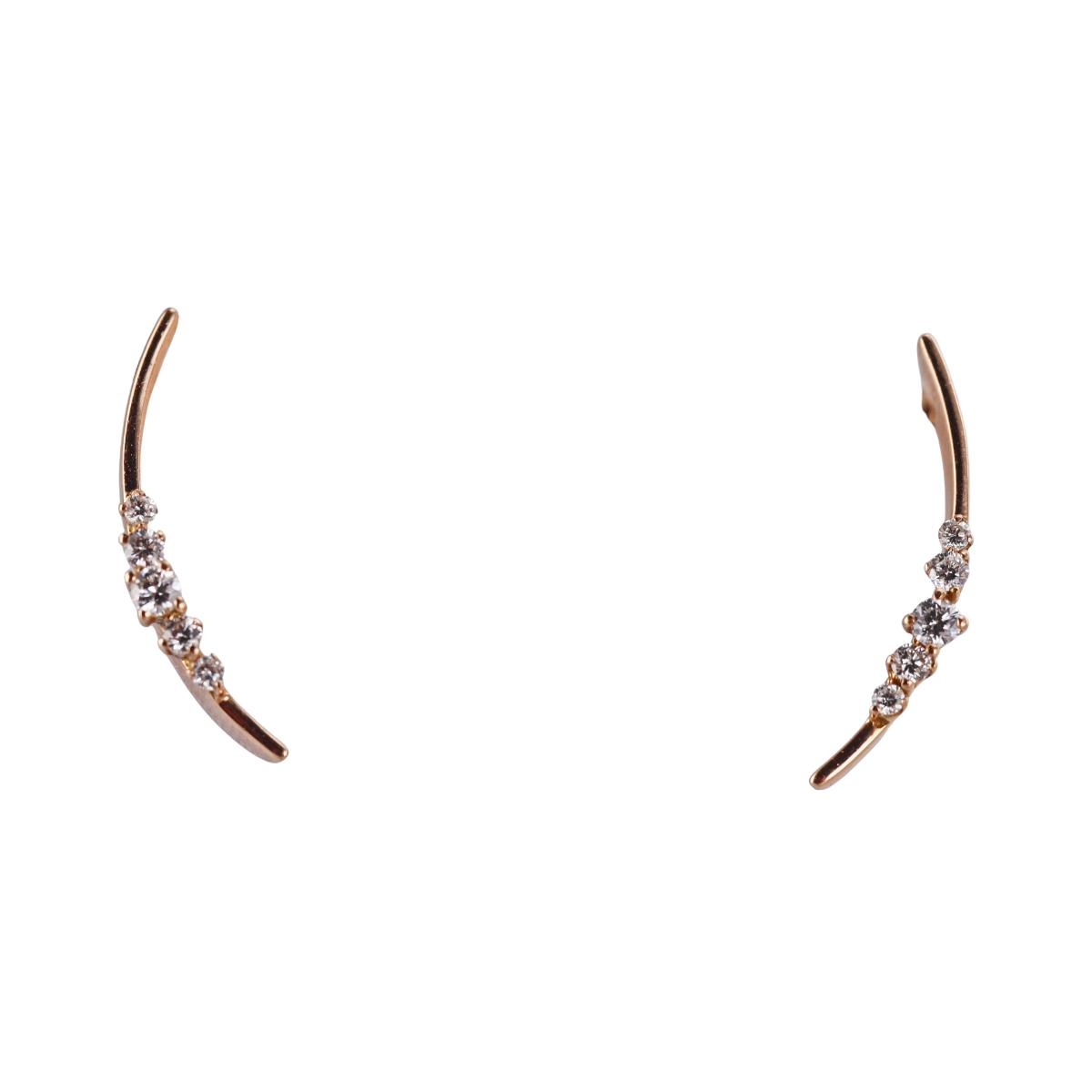 18k Gold Diamond Stud Drop Earrings