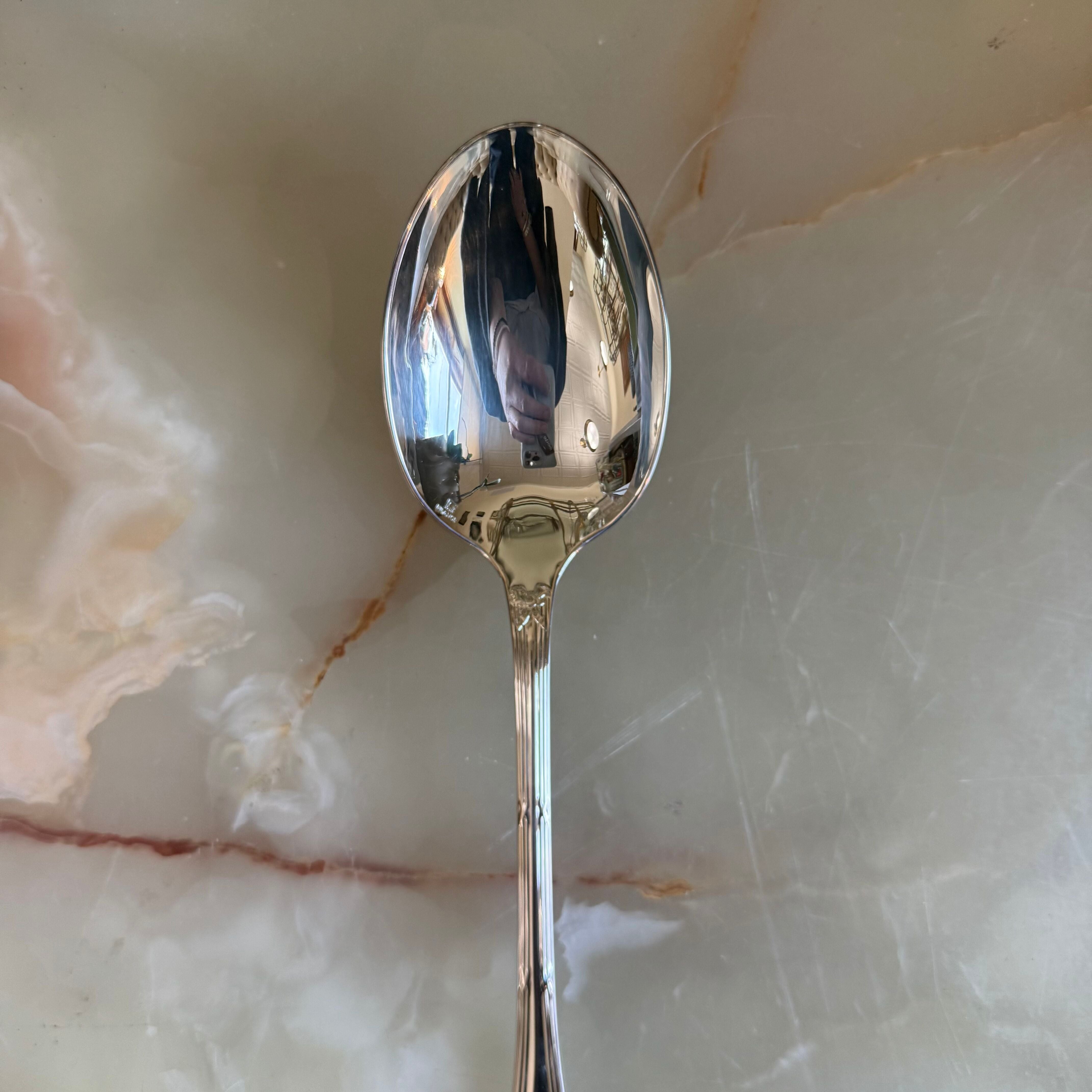 Christofle Rubans Silver Plated Serving Spoon Large