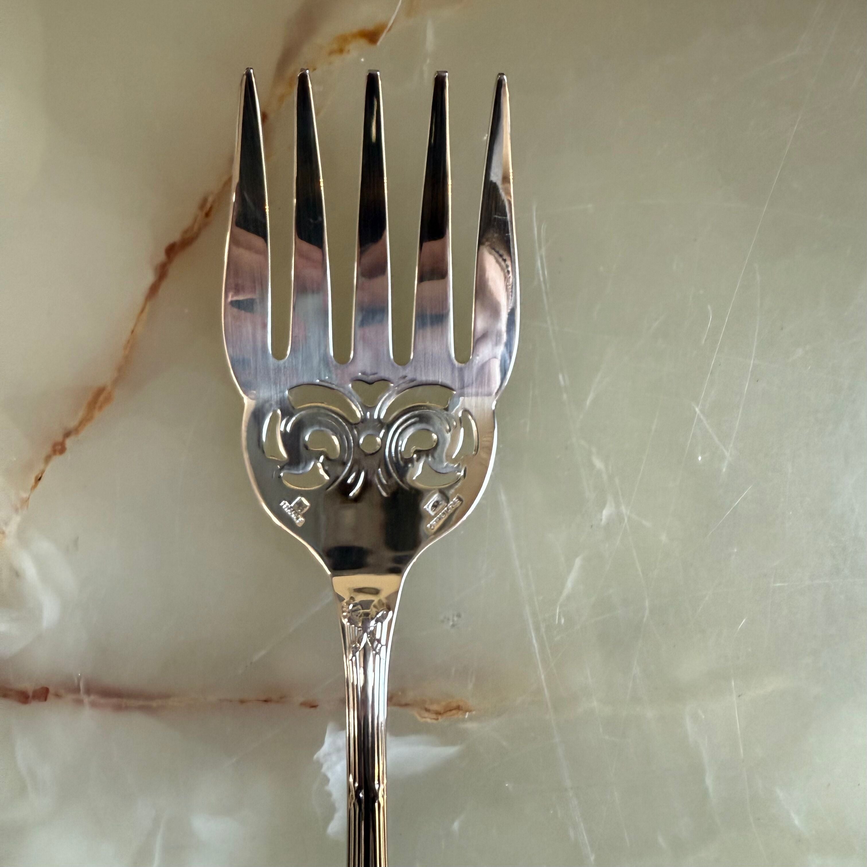 Christofle Rubans Silver Plated Old Style Fish Serving Fork