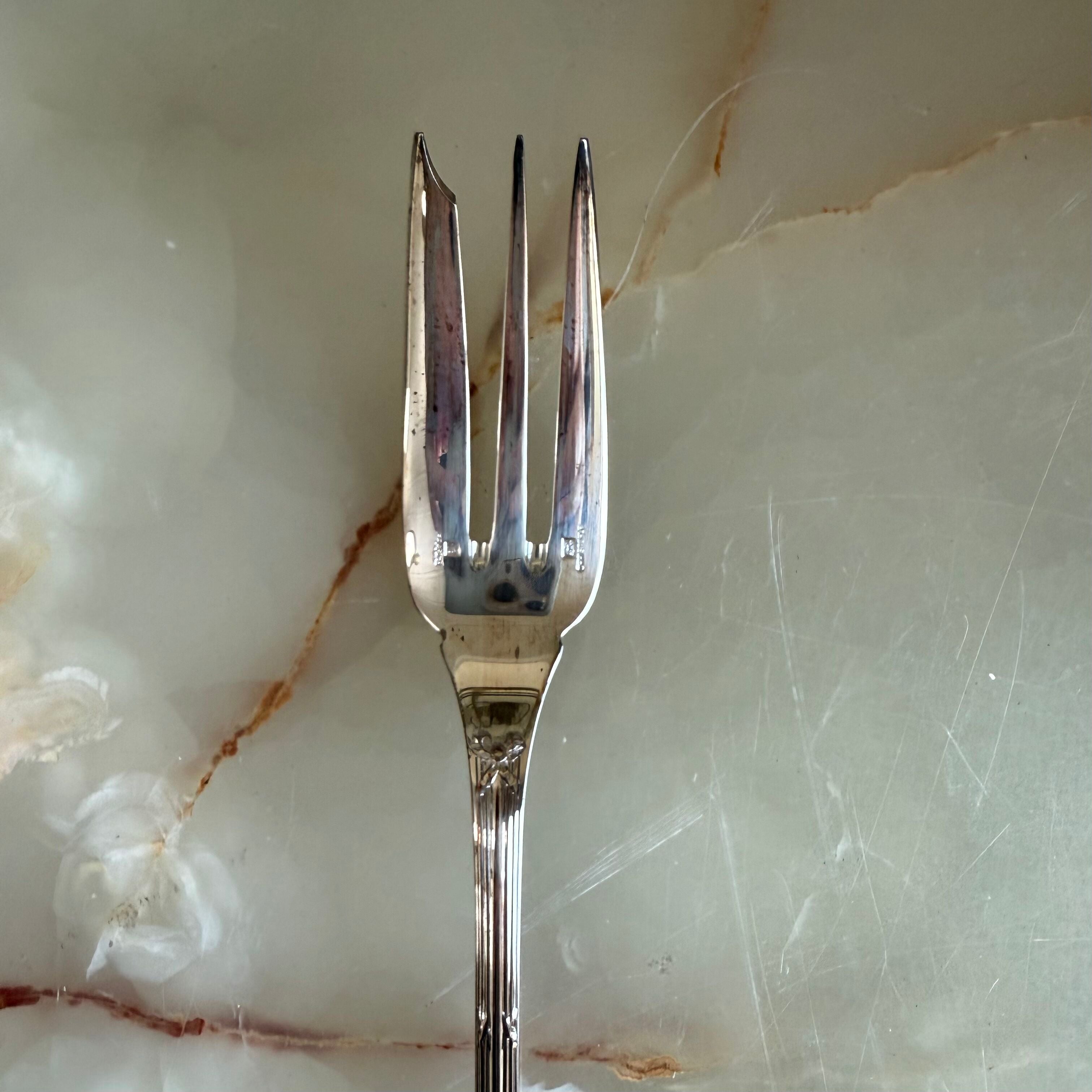 Christofle Rubans Silver Plated Salad Serving Fork