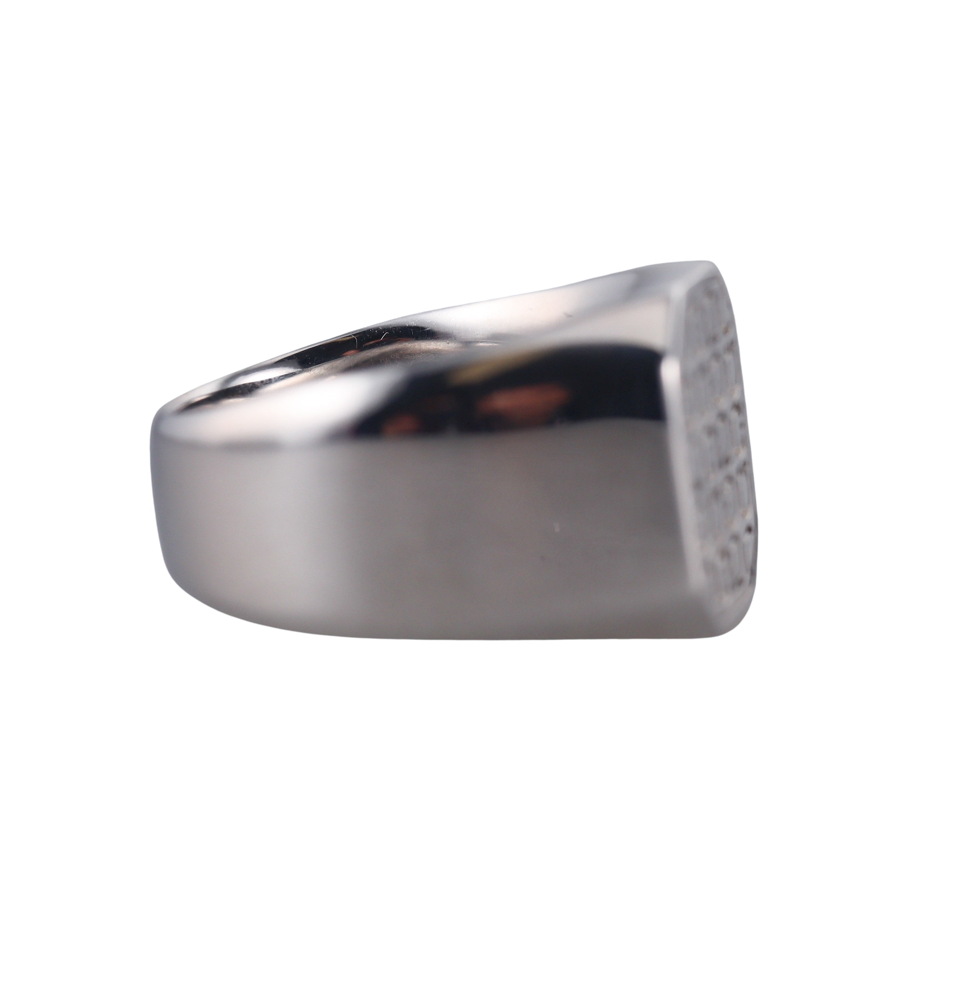 Salvatore Ferragamo Gancini Sterling Silver Signet Ring 705140