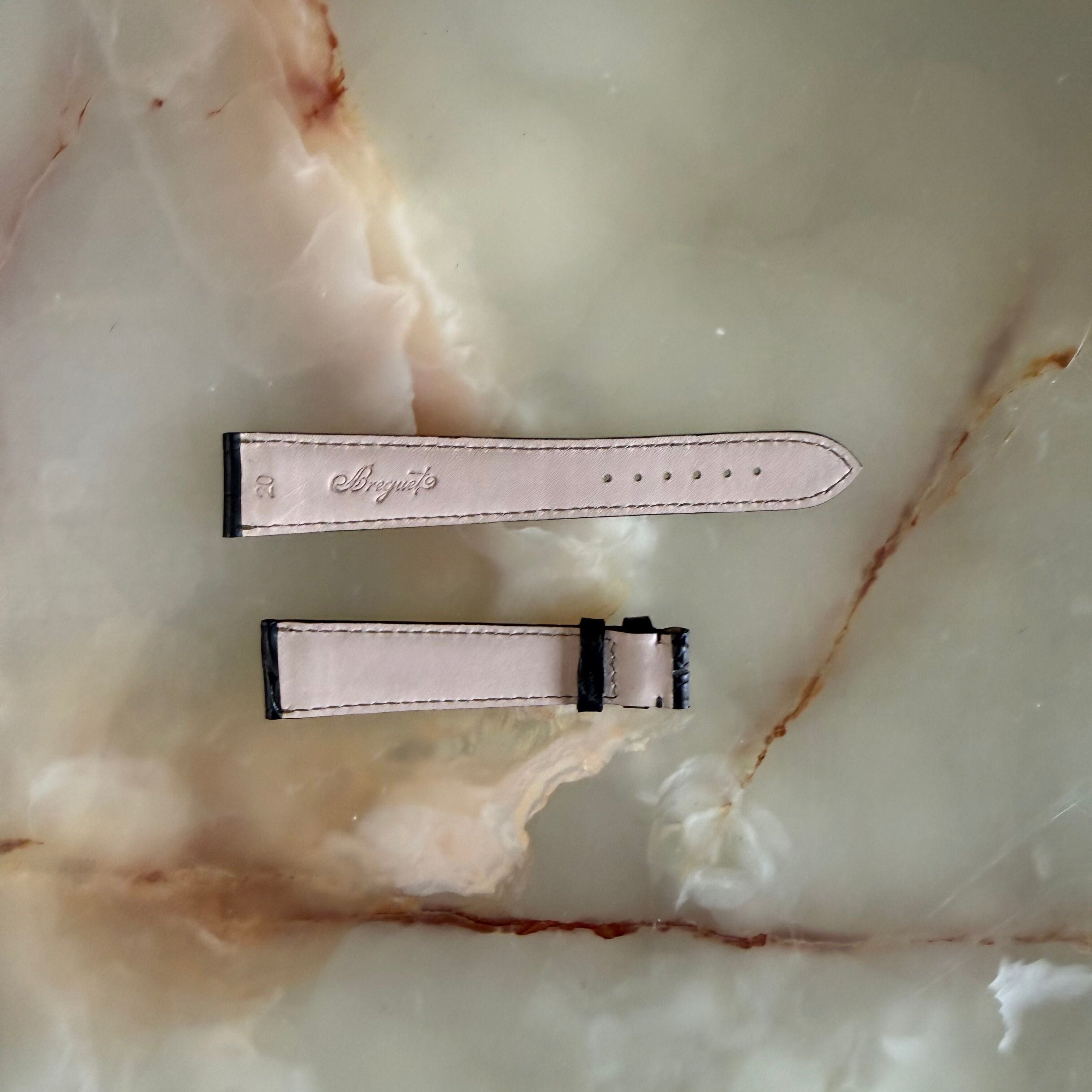 Authentic Breguet Black Alligator Matte Watch Band Strap 20mm