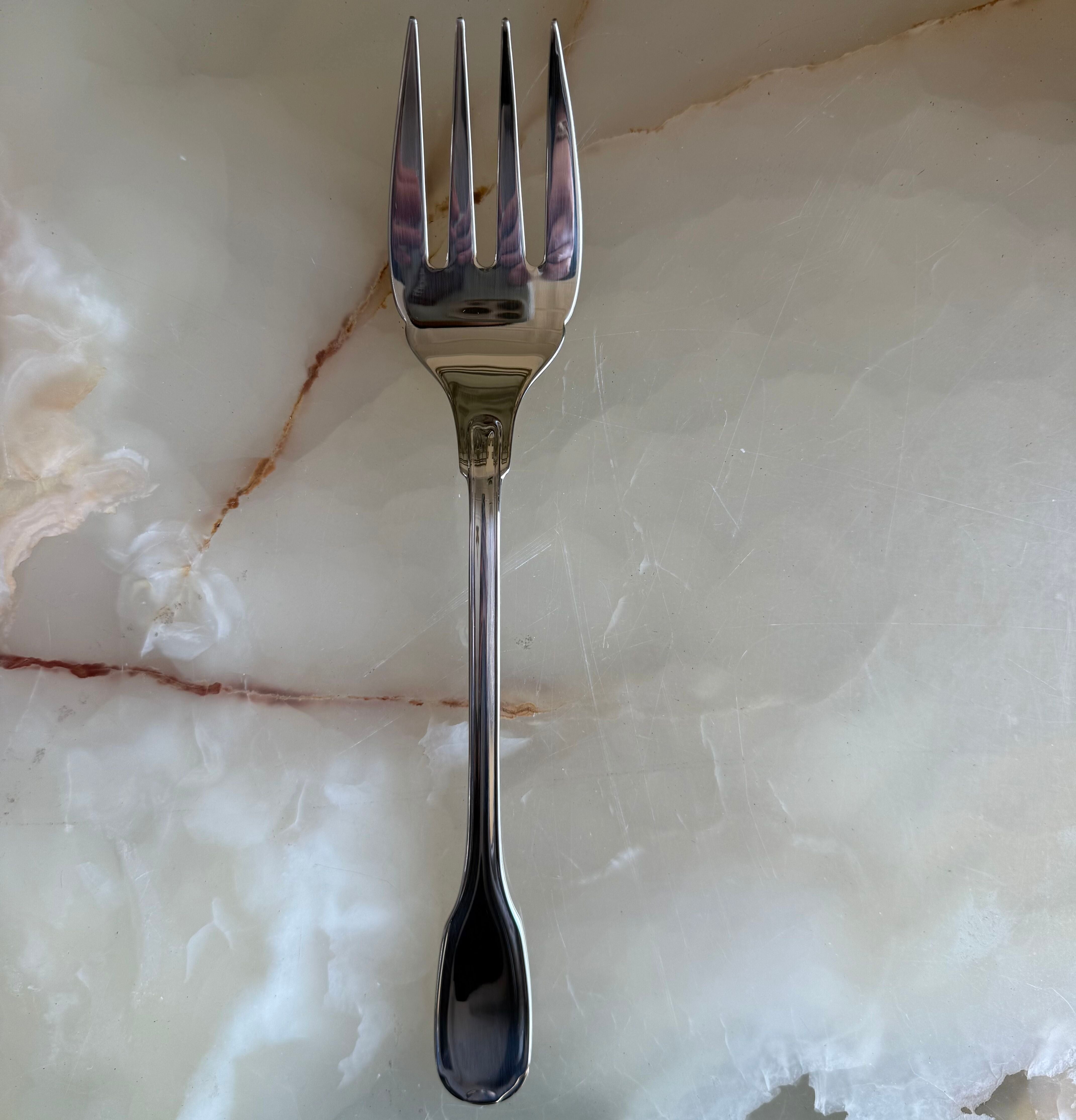 Christofle Touraine Serving Spoon & Fork Set