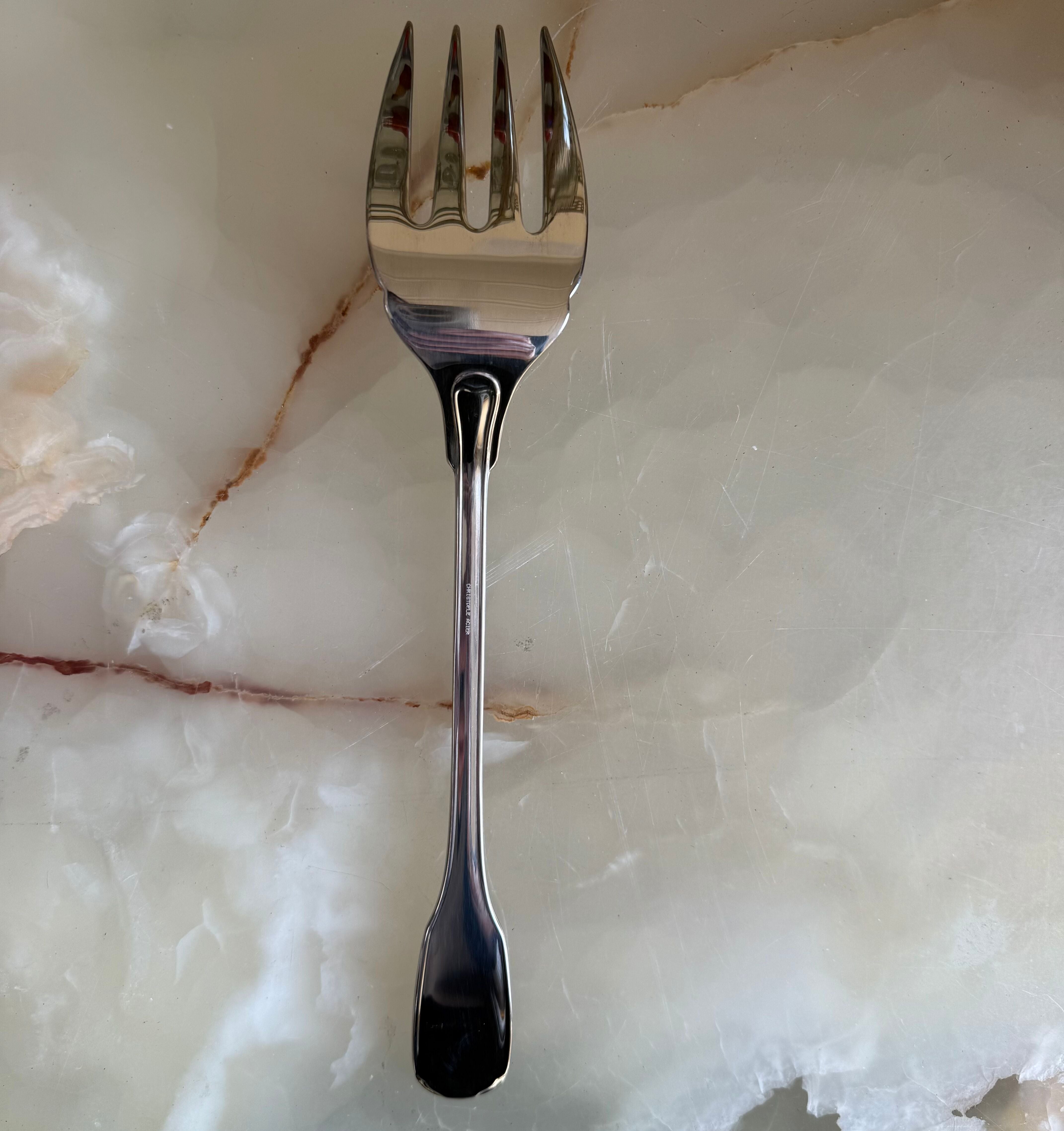 Christofle Touraine Serving Spoon & Fork Set