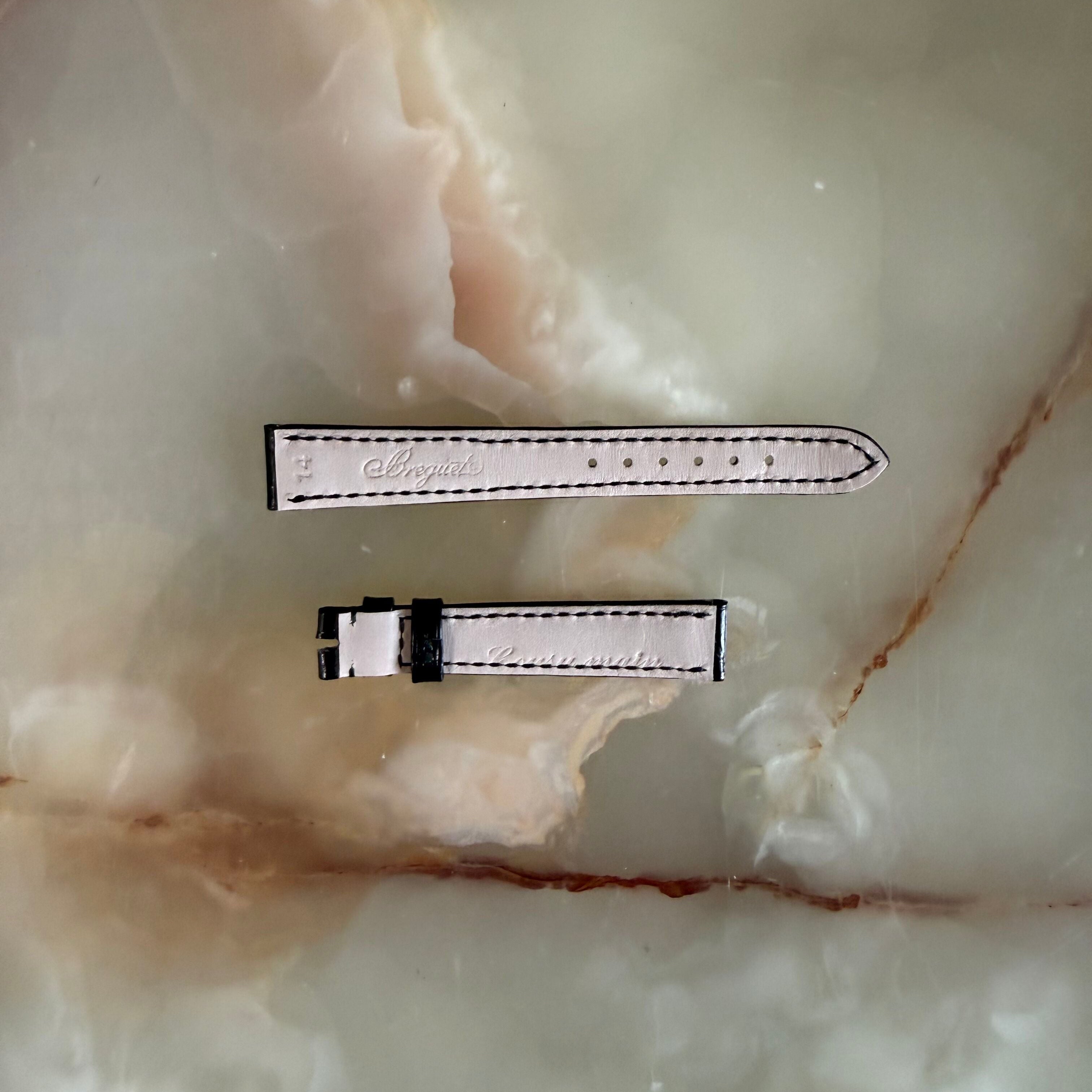 Authentic Breguet Black Alligator Shiny Watch Band Strap 14mm