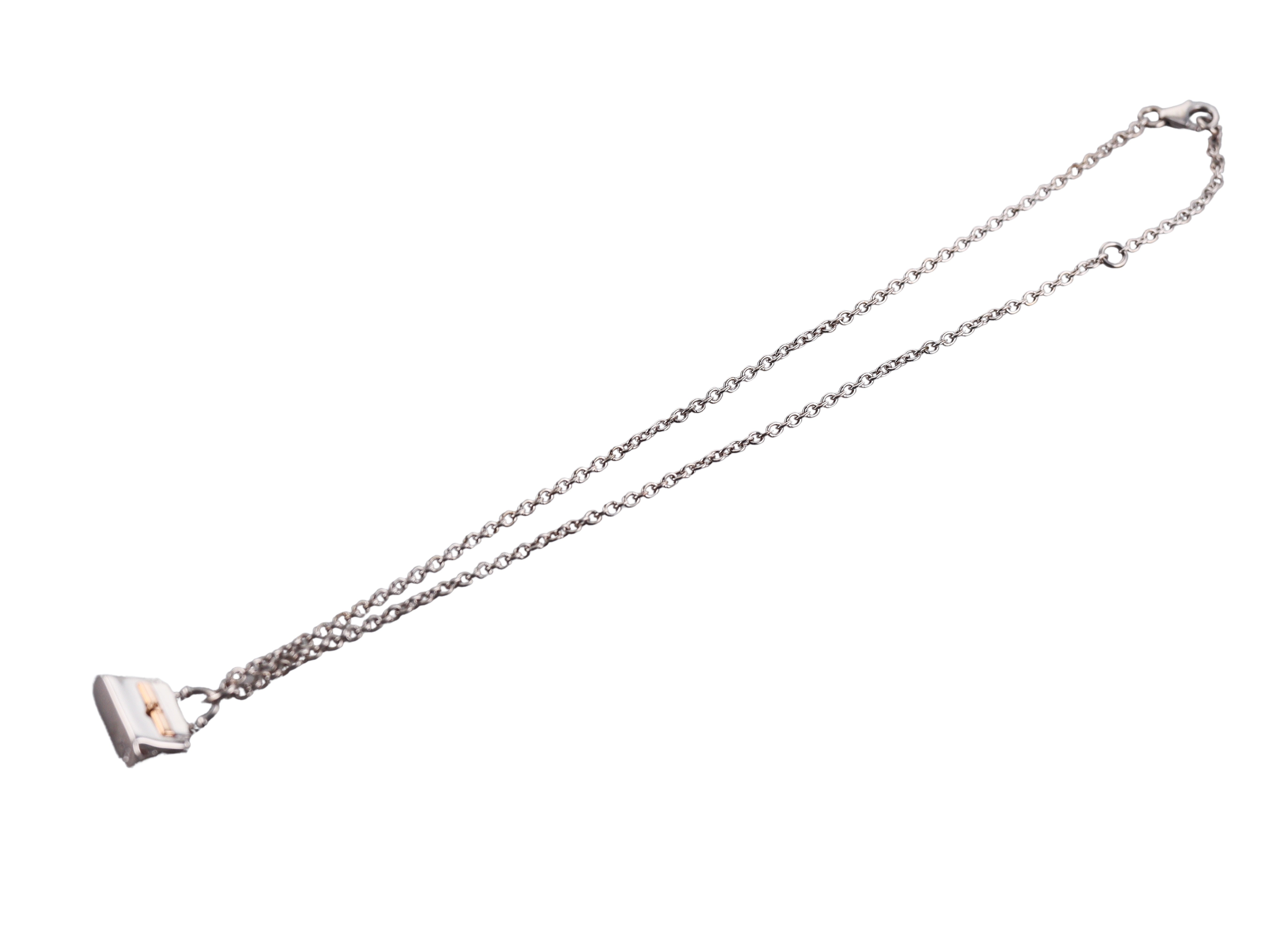 Salvatore Ferragamo Sterling Silver Pendant Necklace 0705112