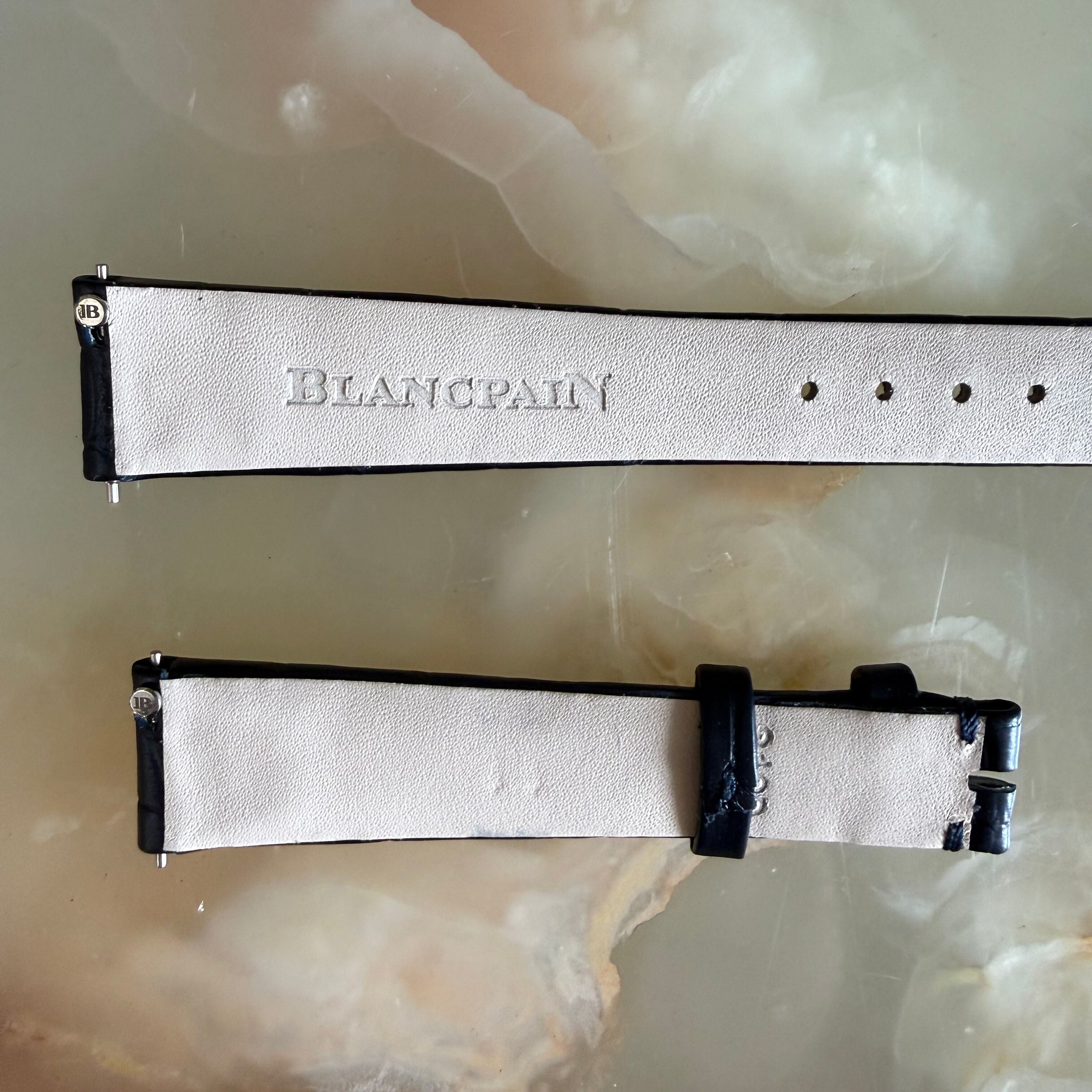 Authentic Blancpain Navy Alligator Watch Band Strap 15.45mm