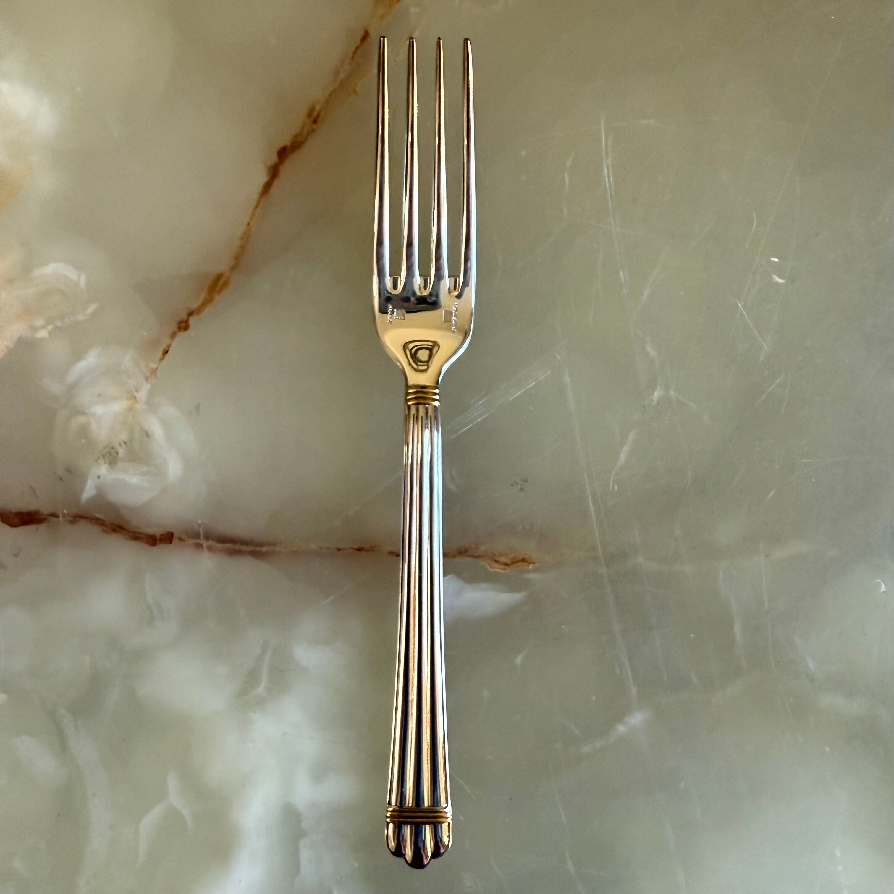 Christofle Aria Gold Ring Silver Plated Two-Piece Children’s Flatware Set