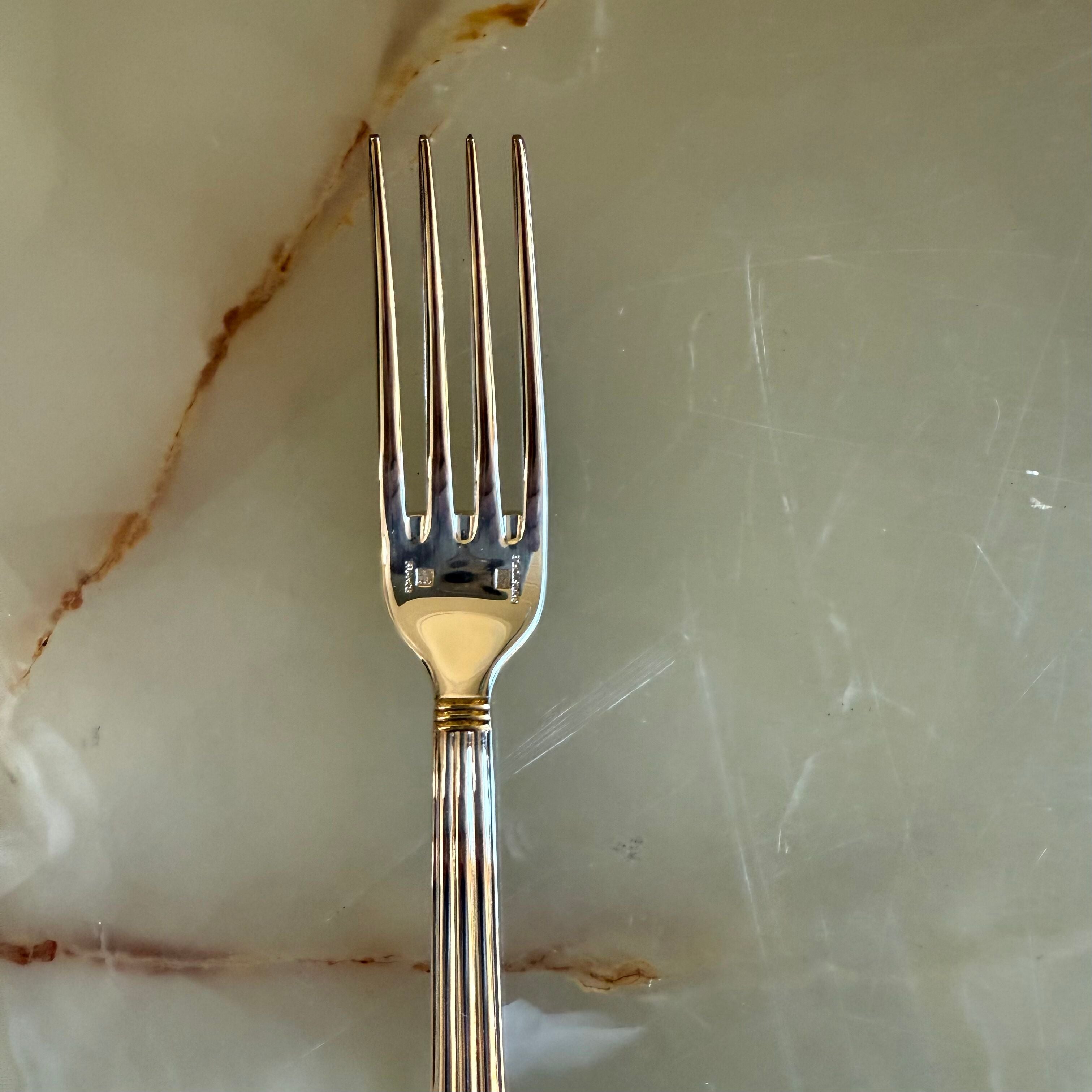 Christofle Aria Gold Ring Silver Plated Two-Piece Children’s Flatware Set