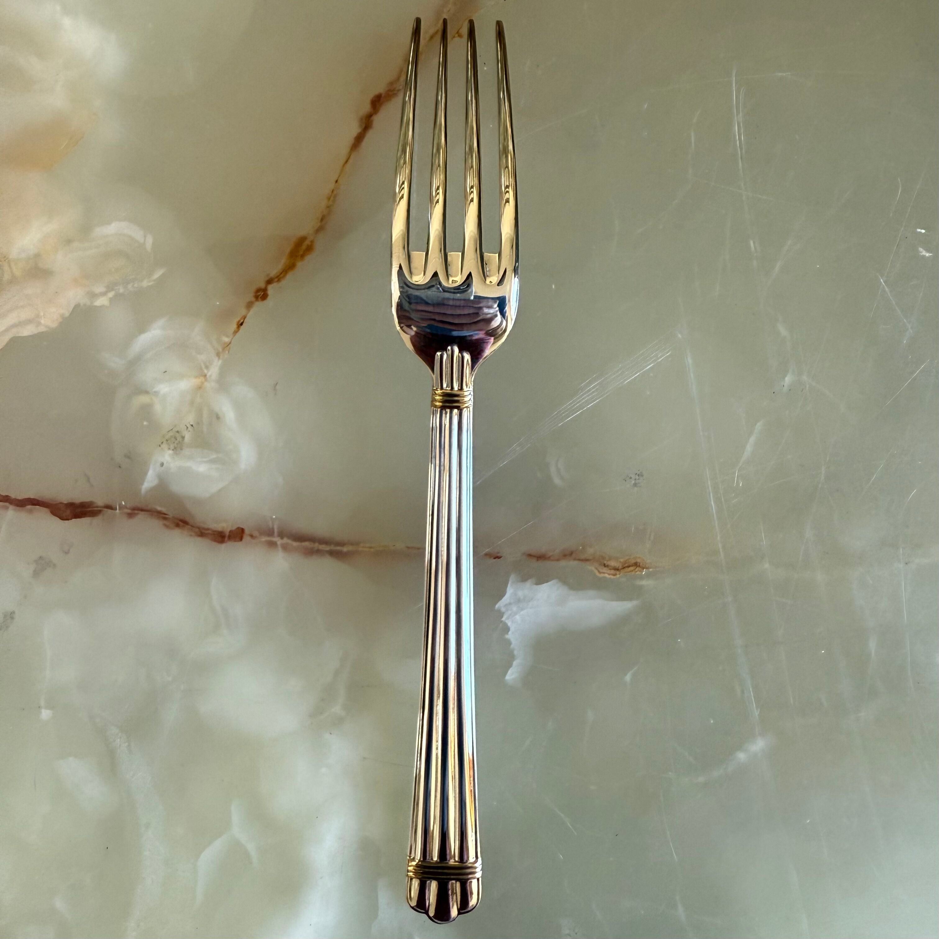 Christofle Aria Gold Ring Silver Plated Two-Piece Children’s Flatware Set