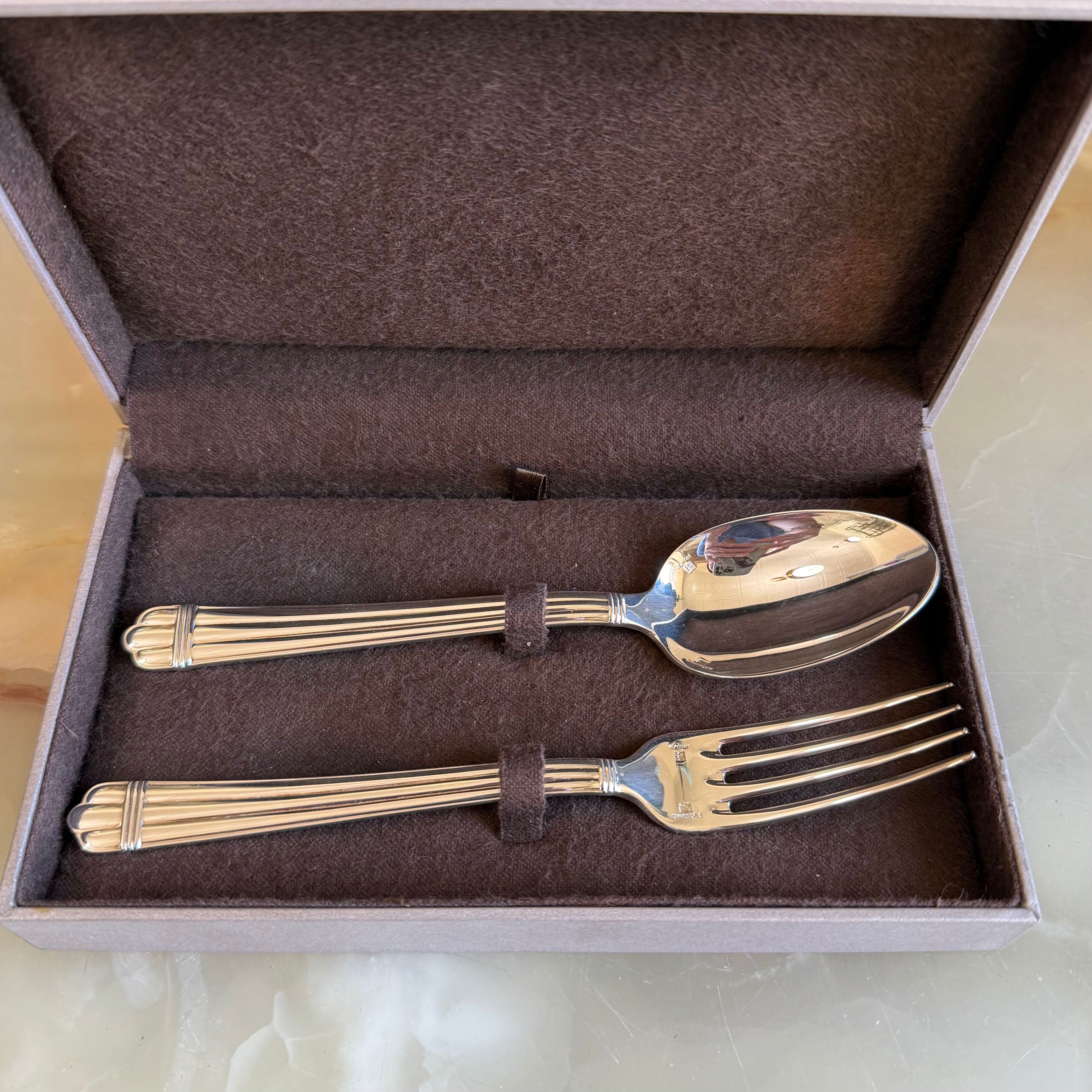 Christofle Aria Silver Plated Two-Piece Children’s Flatware Set