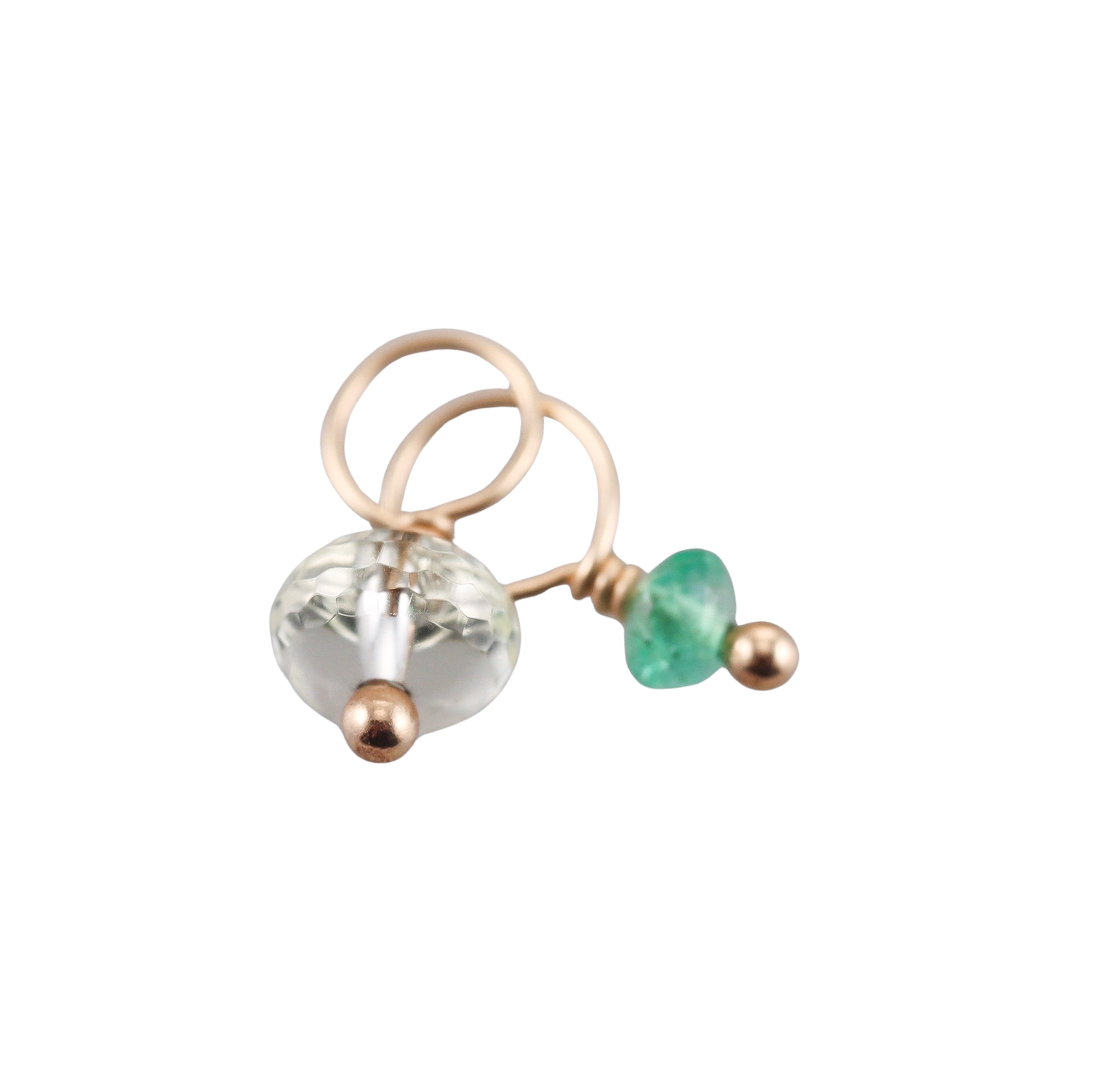 Heather Moore 14k XOXO Heart Charm & Eye Catching Gemstone Charms