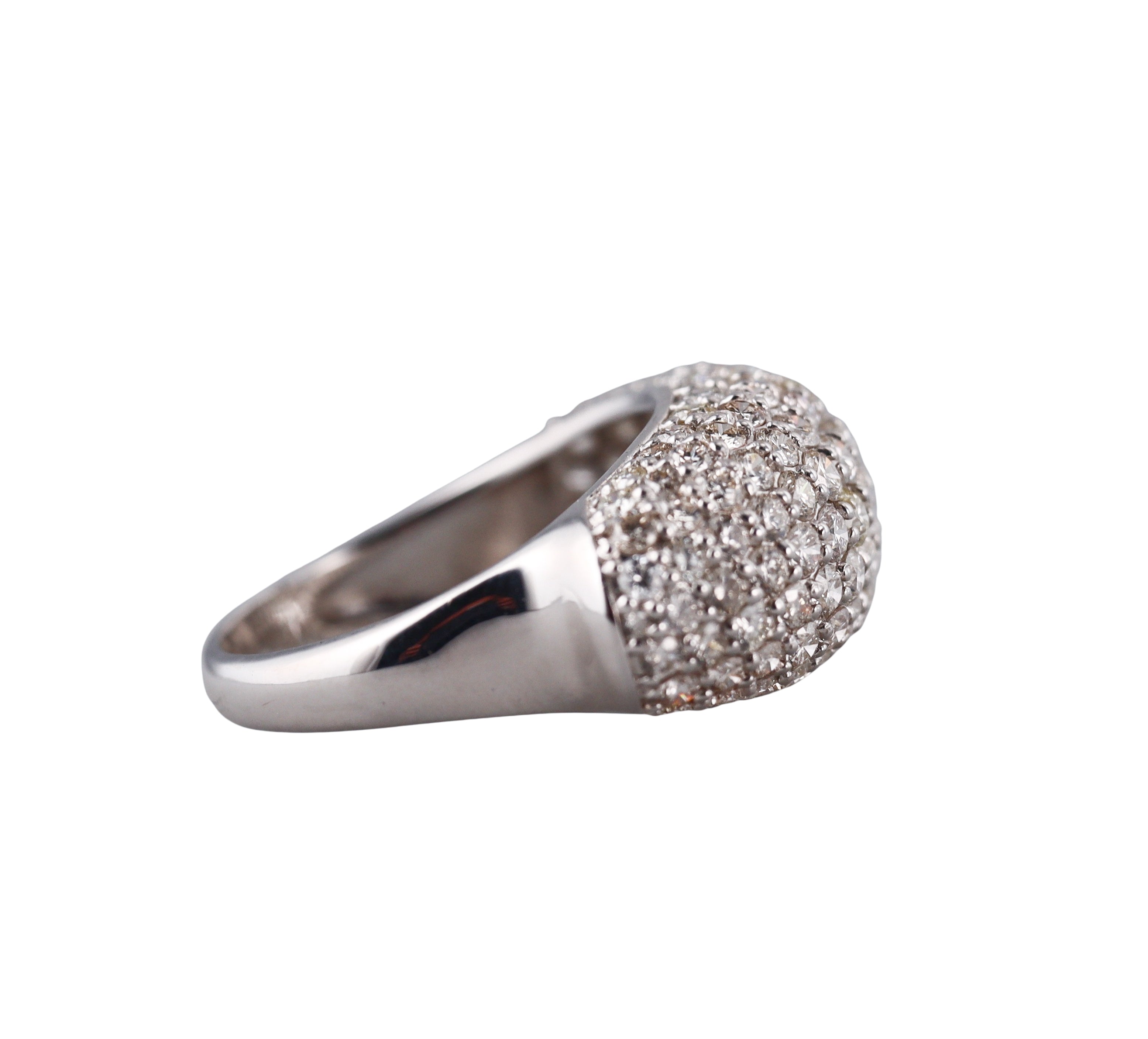 Modern 18k Gold 3.00ctw Diamond Dome Ring