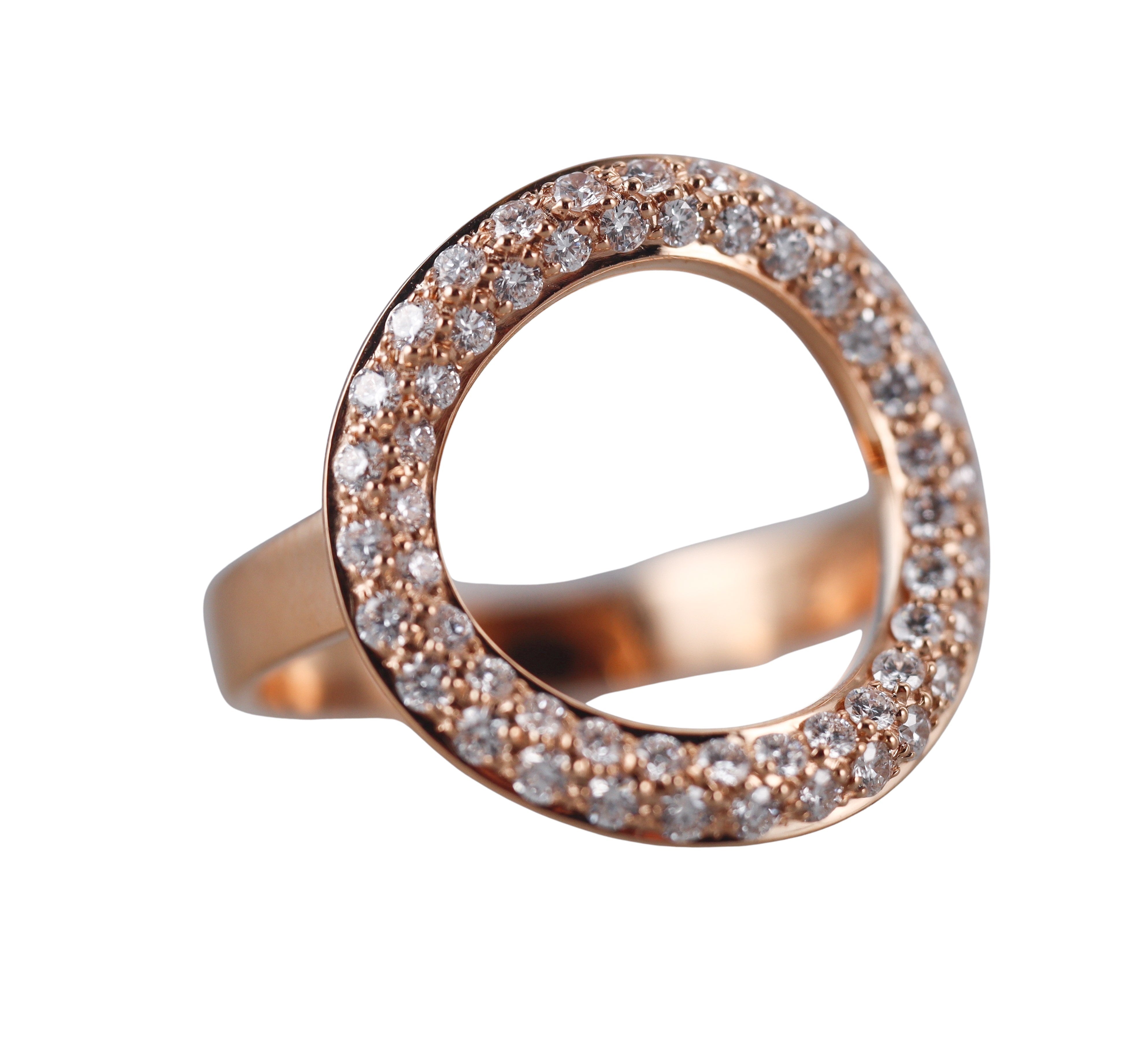 Idole De Christofle Gold Diamond Deck Ring 6803753