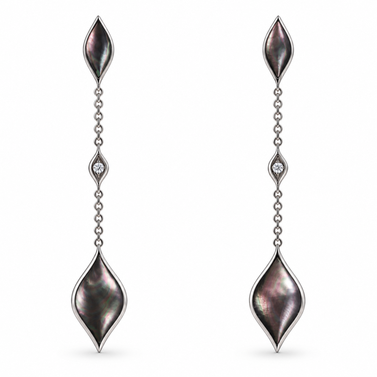 Kabana 14K White Gold Mother of Pearl Diamond Drop Earrings