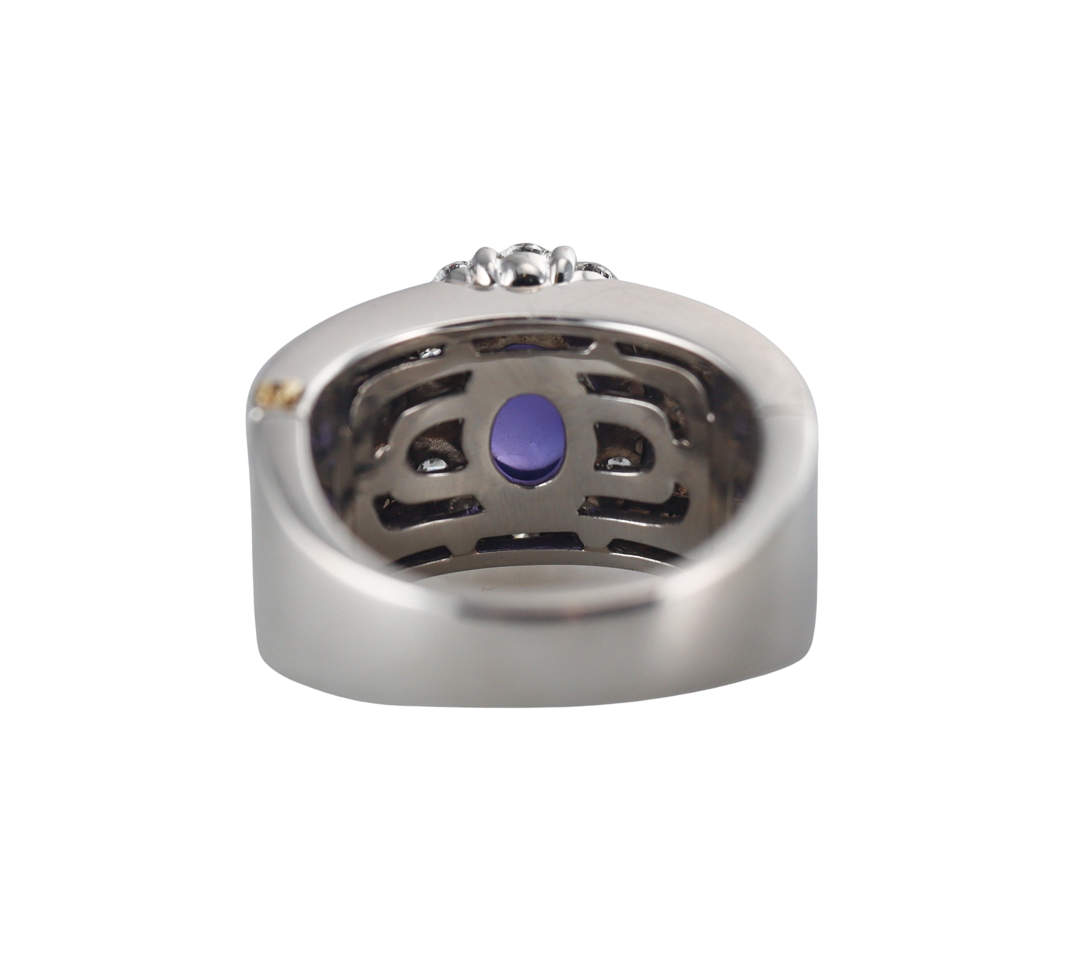 Jewel Studio 18k Gold Platinum 2.83ct Sapphire Diamond Ring