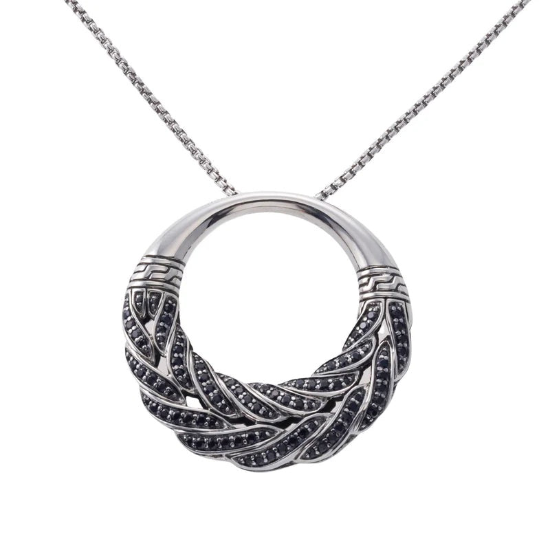 John Hardy Classic Chain Sterling Silver Black Spinel Necklace Retail Value