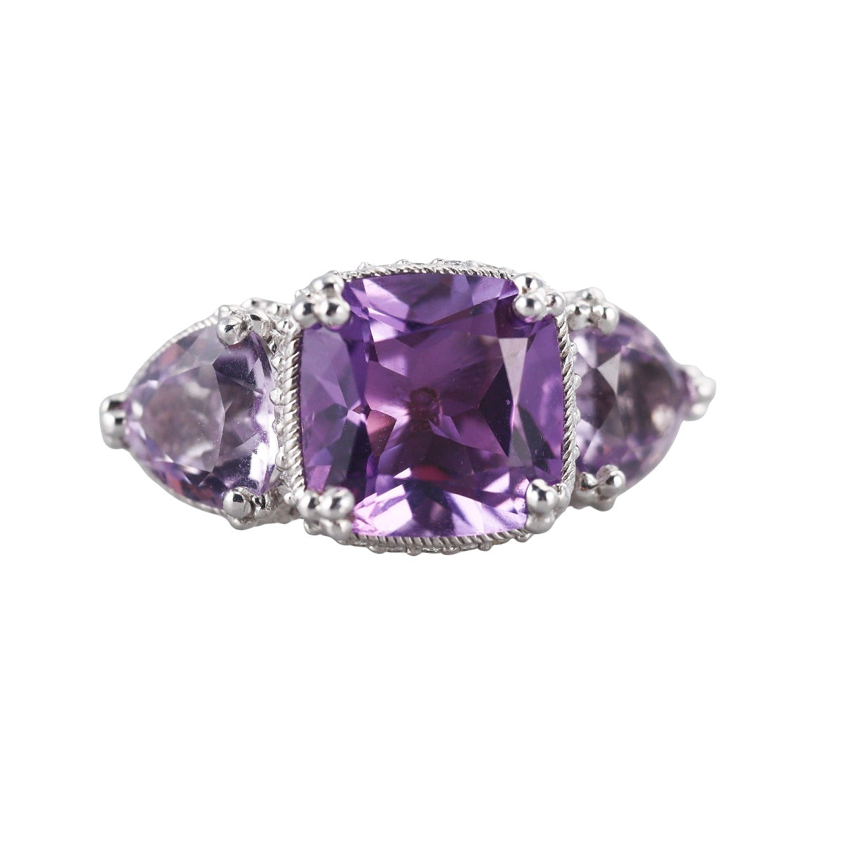 Judith Ripka Sterling Amethyst Crystal Ring