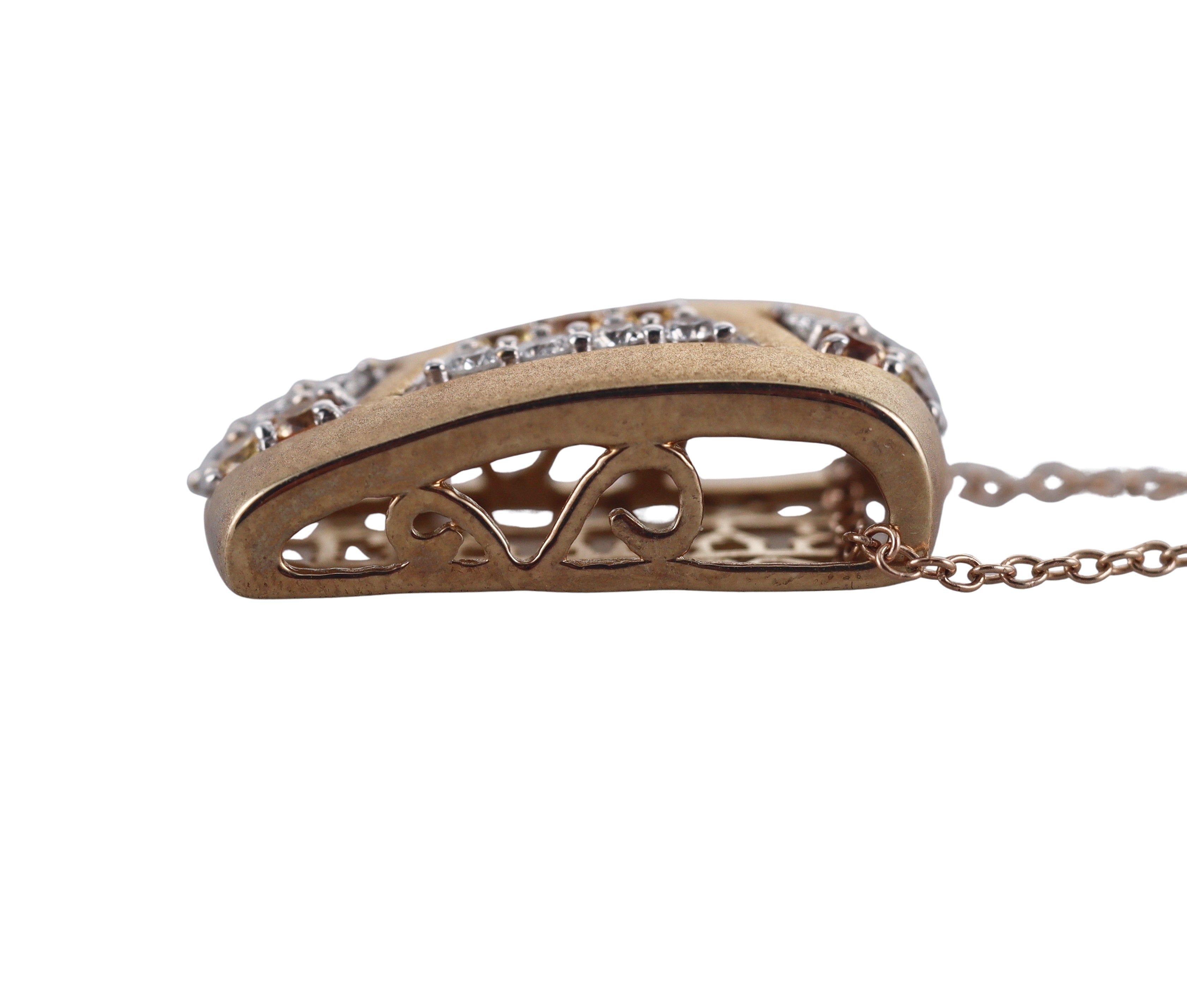 Kallati Diamond Yellow Sapphire 9k Gold Pendant Necklace
