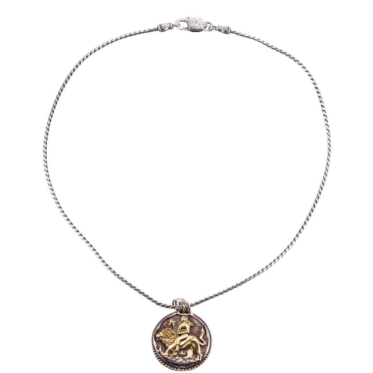 Konstantino 18k Yellow Gold Sterling Zodiac Pendant Necklace