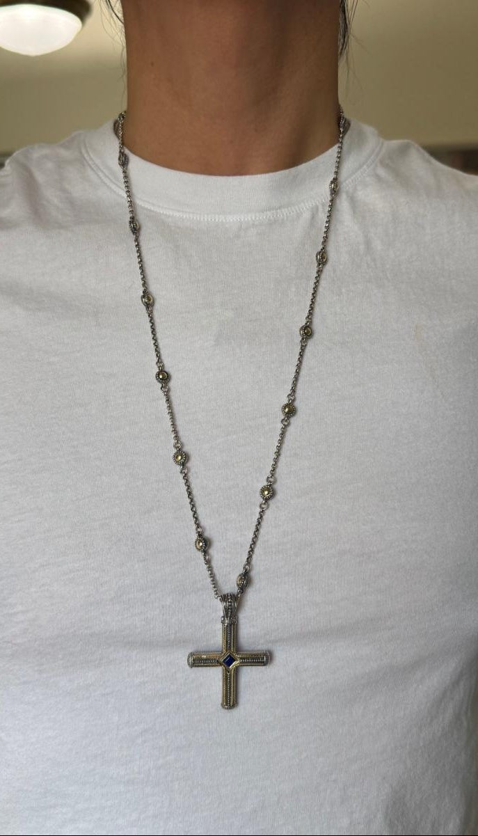 Konstantino Orpheus 18k Sterling Cross Pendant Necklace