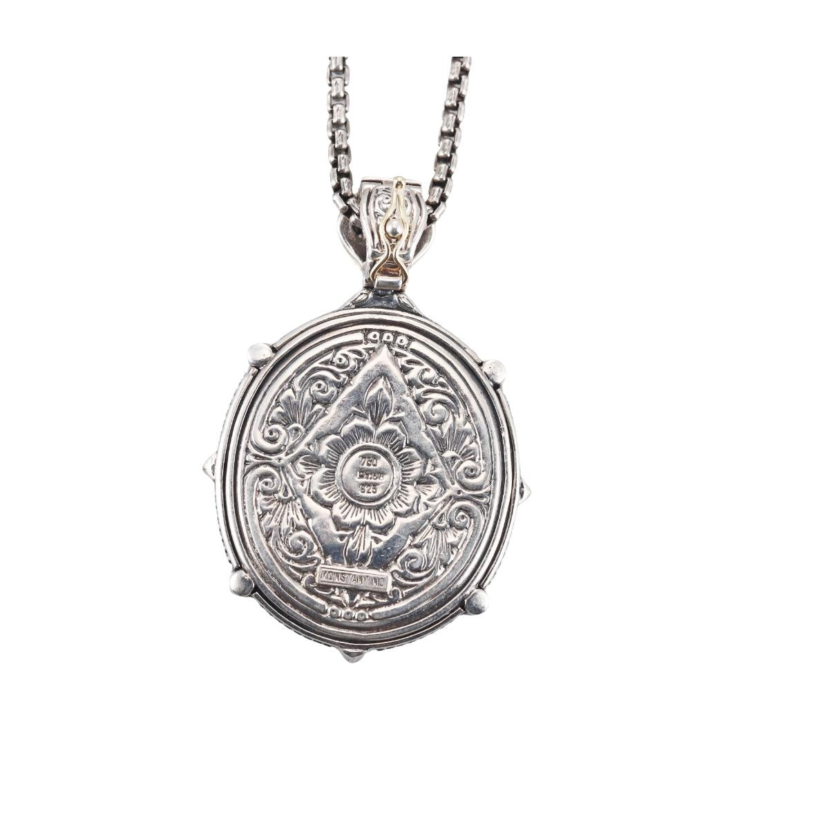 Konstantino Thalassa 18k Yellow Gold Sterling Topaz Pendant Necklace