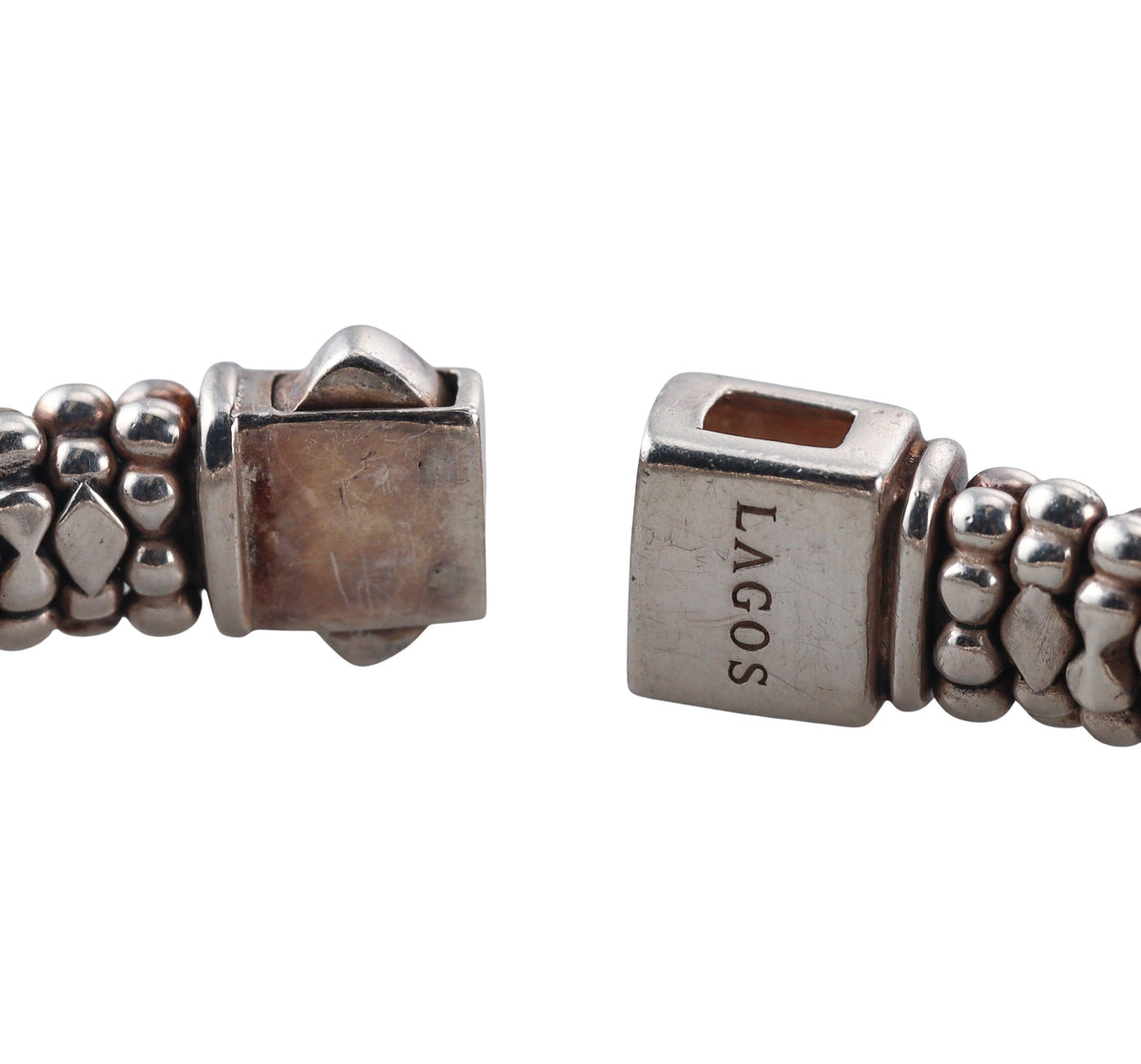 Lagos Caviar Silver Diamond Knot Bracelet