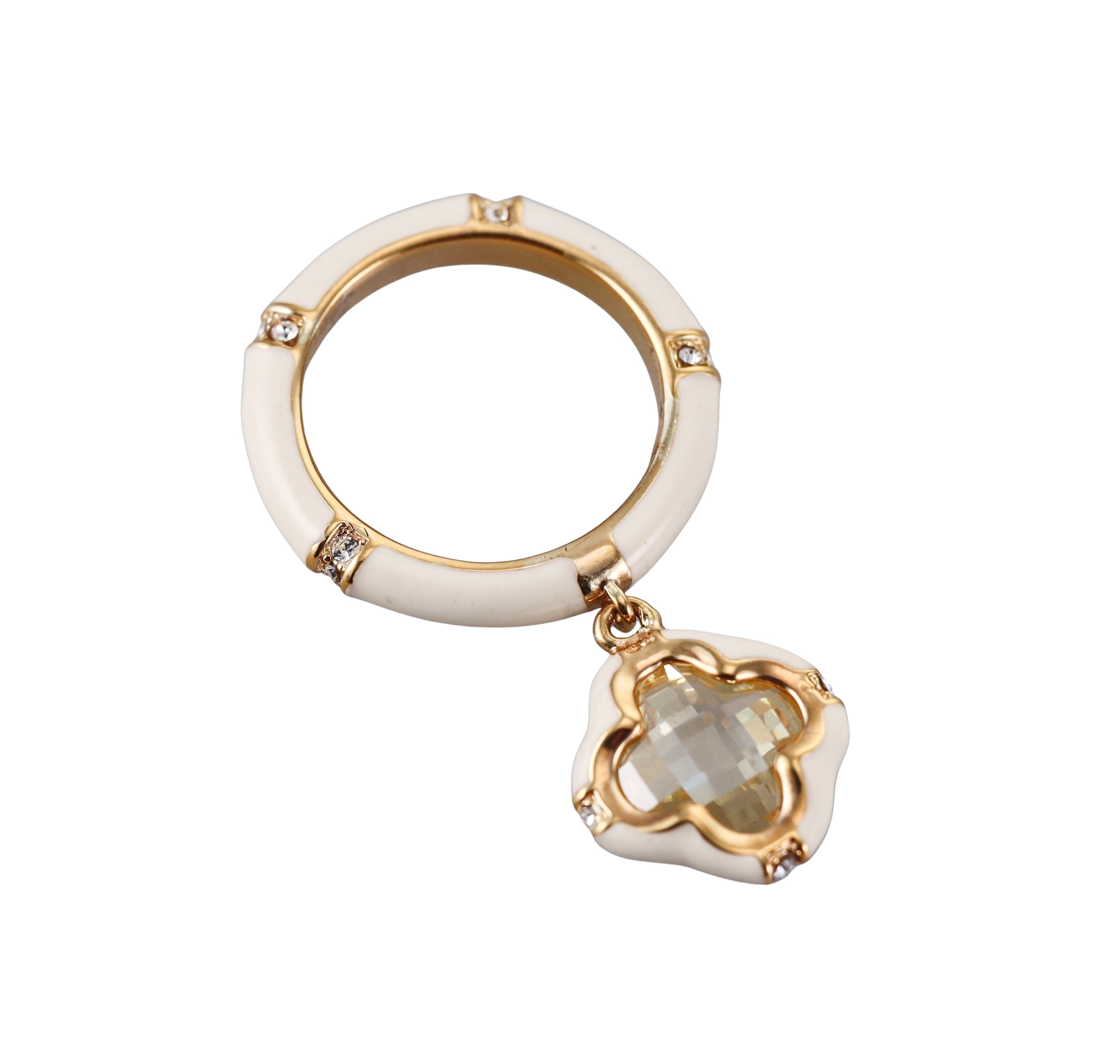 Lauren G Adams Enamel Crystal Band Ring Set of 2