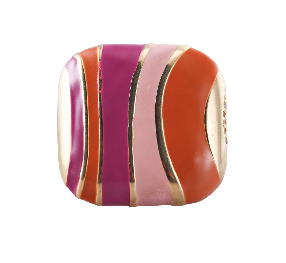 Lauren G Adams Stripes Of Pave Cocktail Ring